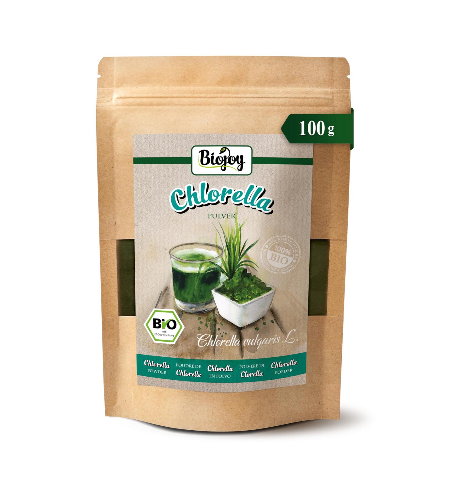  Biojoy Biojoy Organic Chlorella Powder (100 g) Natural and without additives (Chlorella vulgaris L.) - Buy Online on GoSupps.com