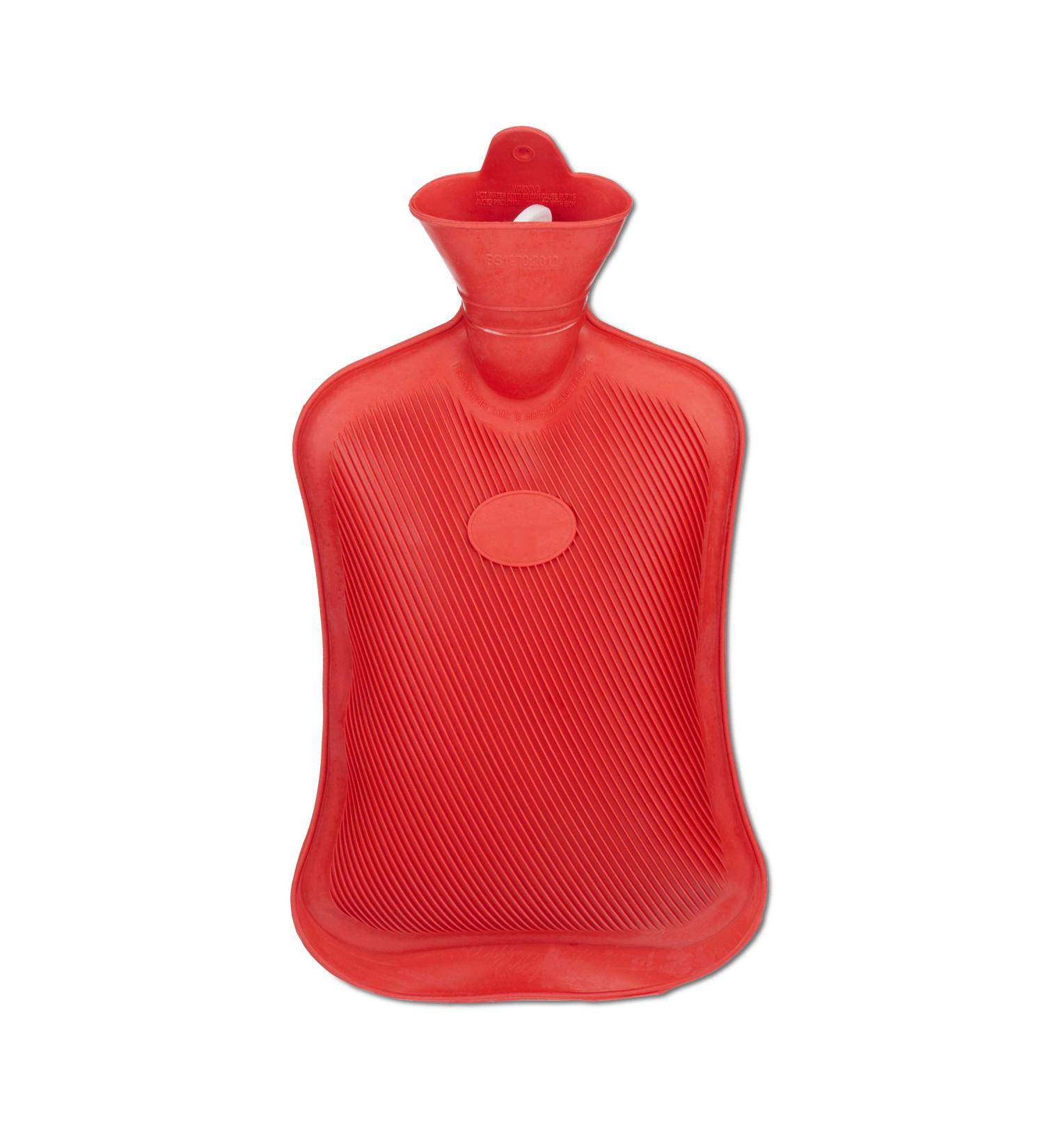 Relaxdays Hot Water Bottle Set | 2L Durable & Safe Odourless Natural Rubber Red - Ideal for Comfort & Warmth - Buy Online on GoSupps.com