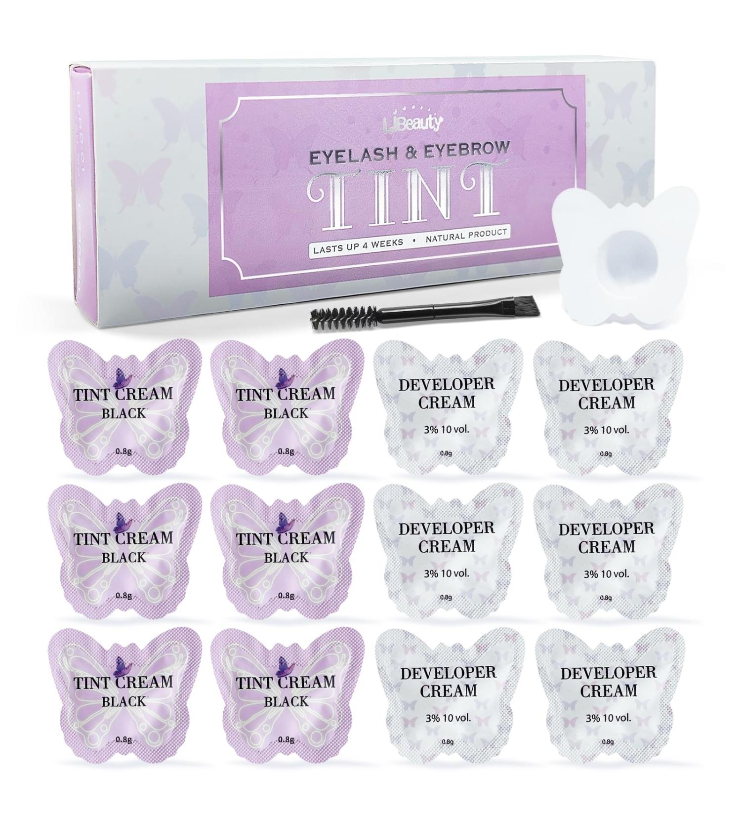 Libeauty Eyelash Black Color Kit | Semi-Permanent Hair Color for Lashes & Brows | Instant Voluminous Eyebrow Coloring Sachet - Buy Online on GoSupps.com