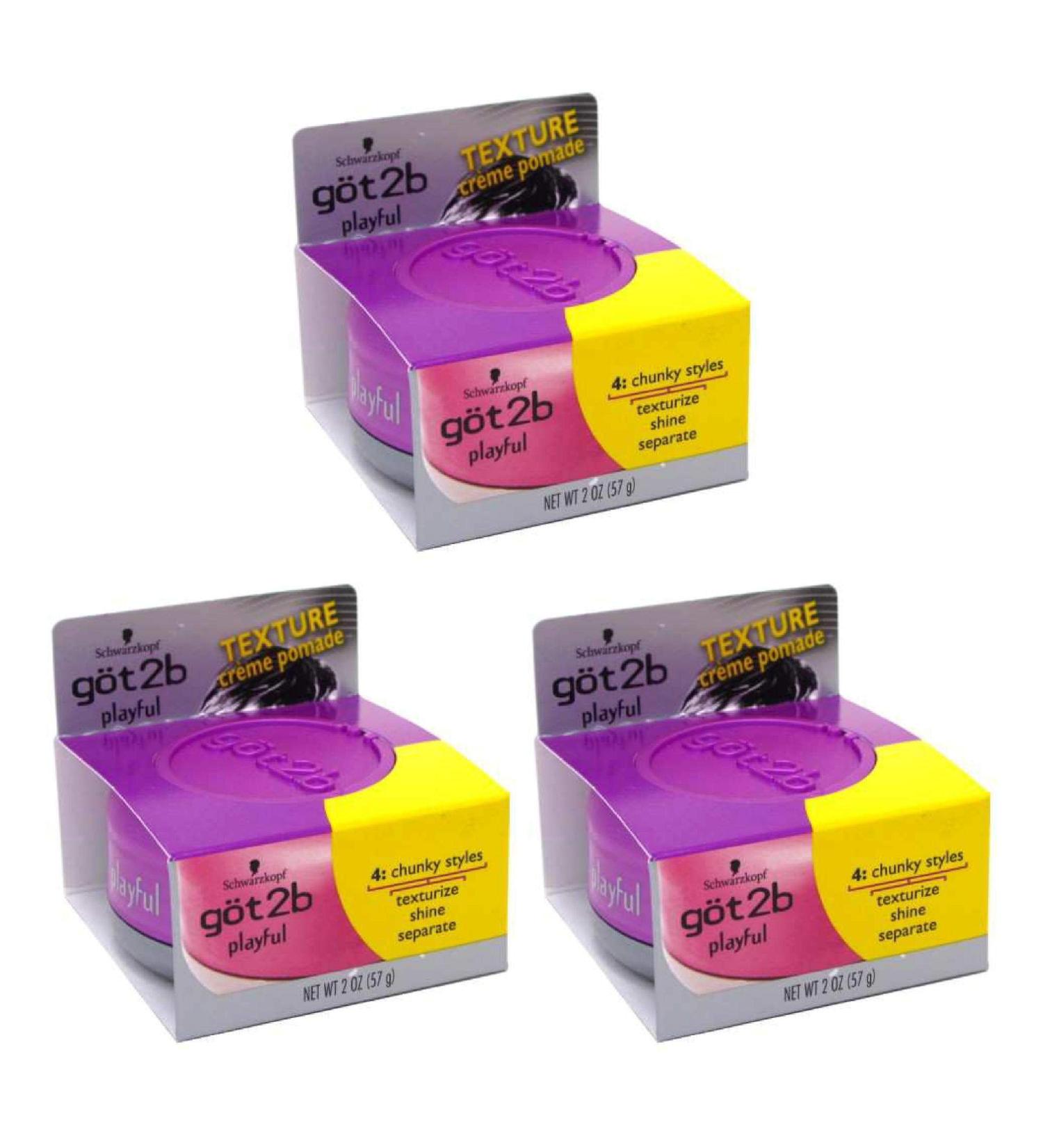 Got2B Playful Texturizing Creme Pomade 2 Oz (Pack of 3) - Set of 3 Hair Styling Pomades - Buy Online on GoSupps.com