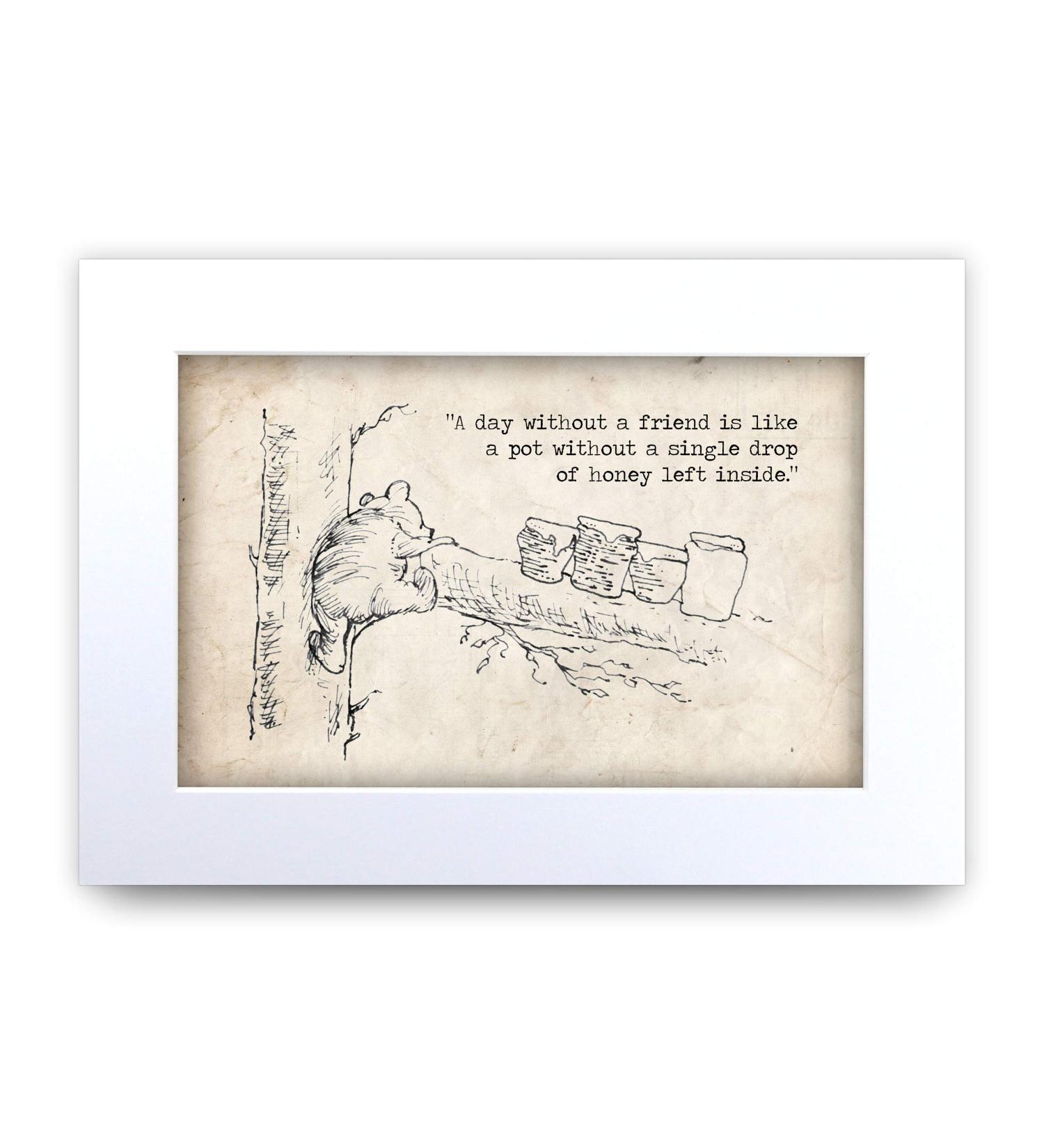 HWC Trading Winnie the Pooh Drop of Honey A4 Printed Quote Nursery Print Baby Shower Room Gifts New Born Bedroom Gift Print Photo Picture Display (Unframed) Drop of Honey