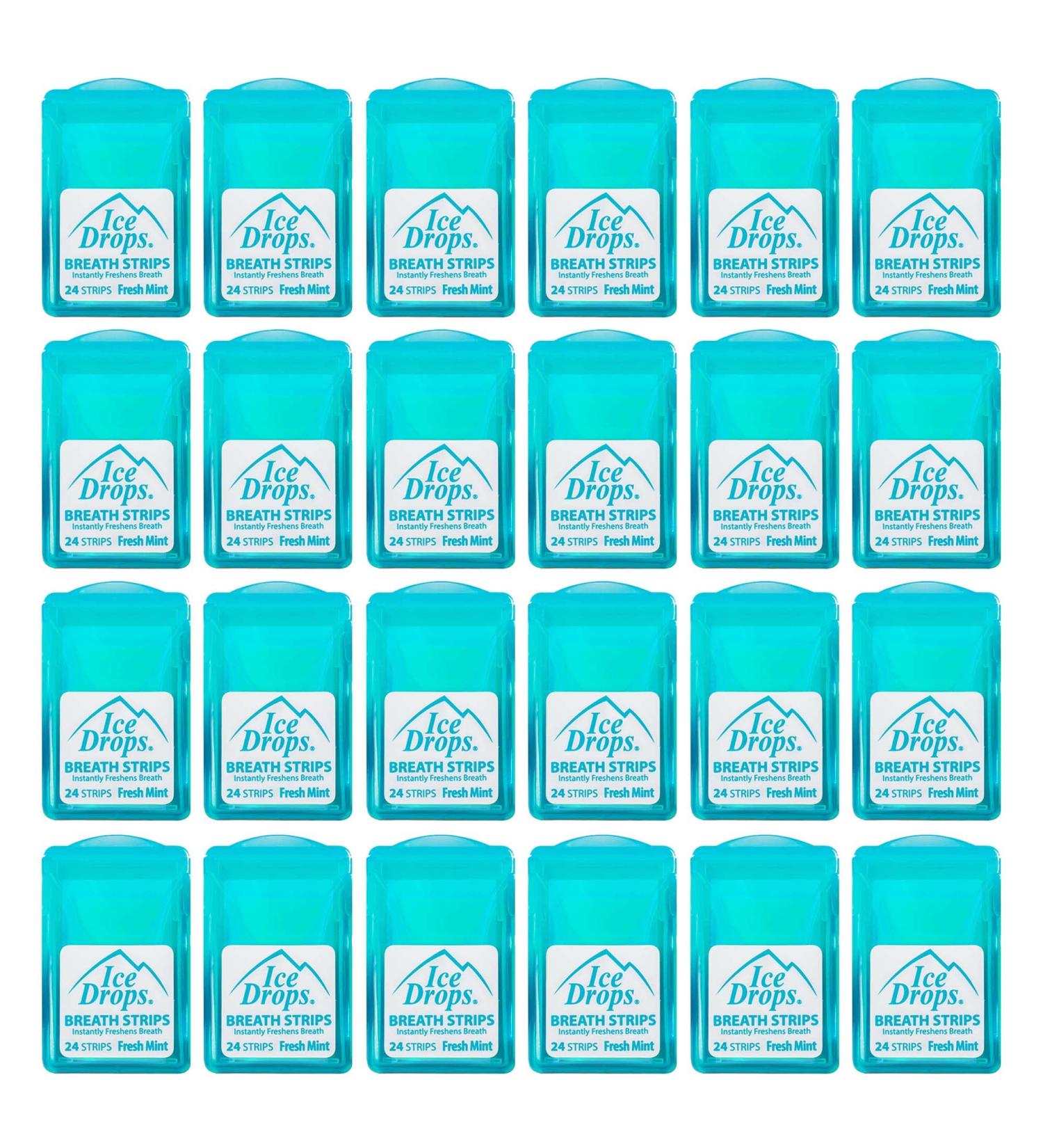 24 Packs Ice Drops Breath Strips - Sugar-Free Fresh Mint Flavor (576 Strips) - Buy Online on GoSupps.com