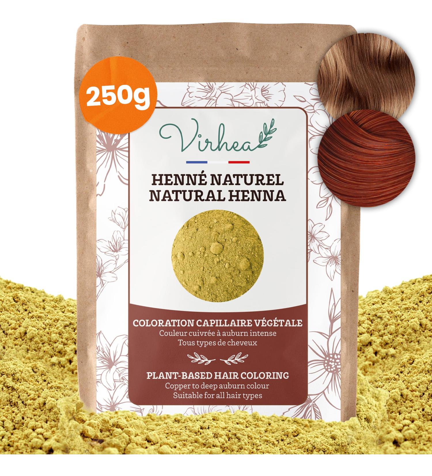 Natural Henna Powder 250G AAA+ Quality Natural Hair Coloring - Provides Care Shine and Volume - Auburn and Copper Coloring | Resealable Packaging - Buy Online on GoSupps.com