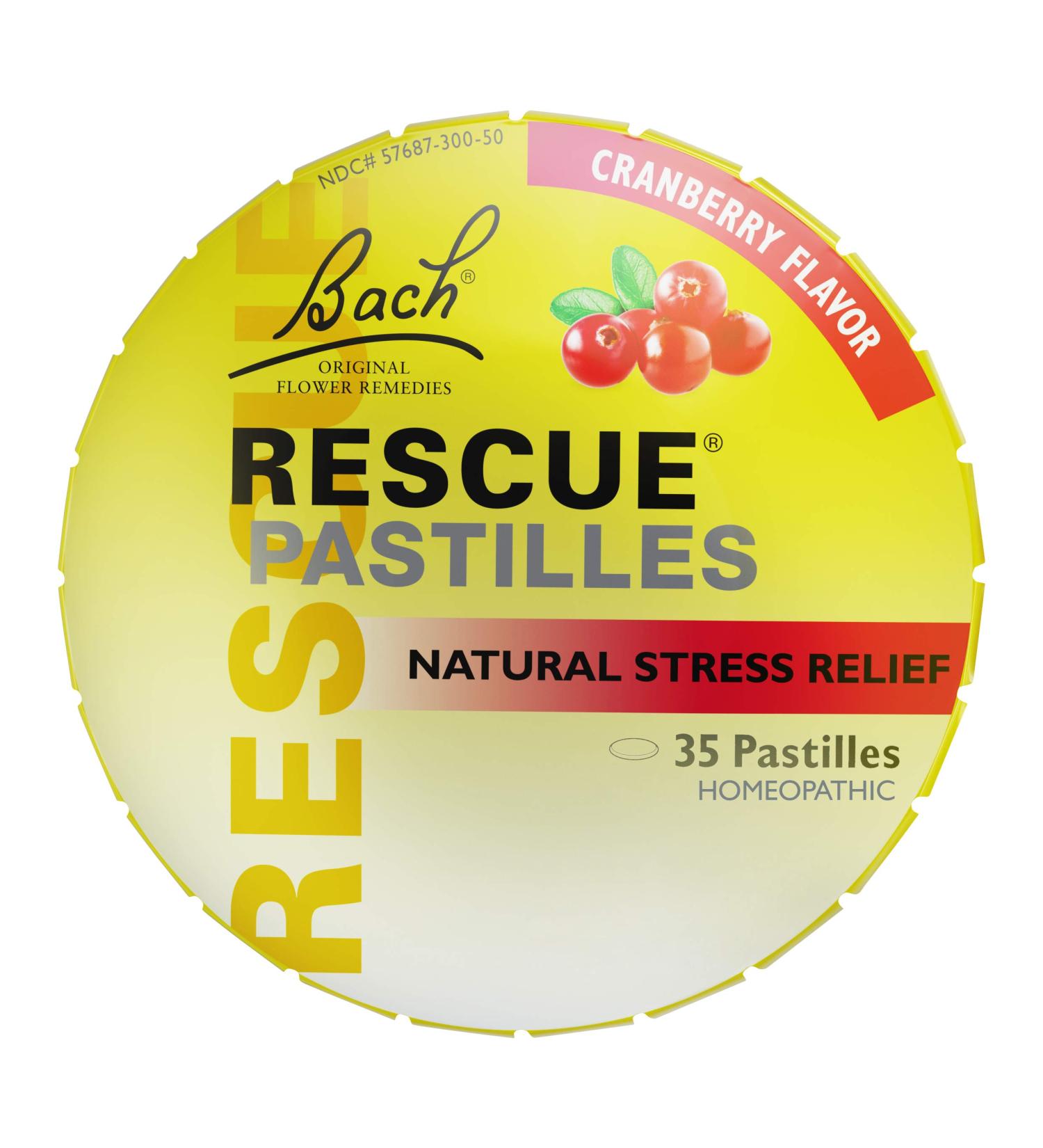 Buy Bach RESCUE PASTILLES Cranberry Flavor - Natural Stress Relief Lozenges, Vegetarian, Gluten & Sugar-Free - 35 Count - Buy Online on GoSupps.com
