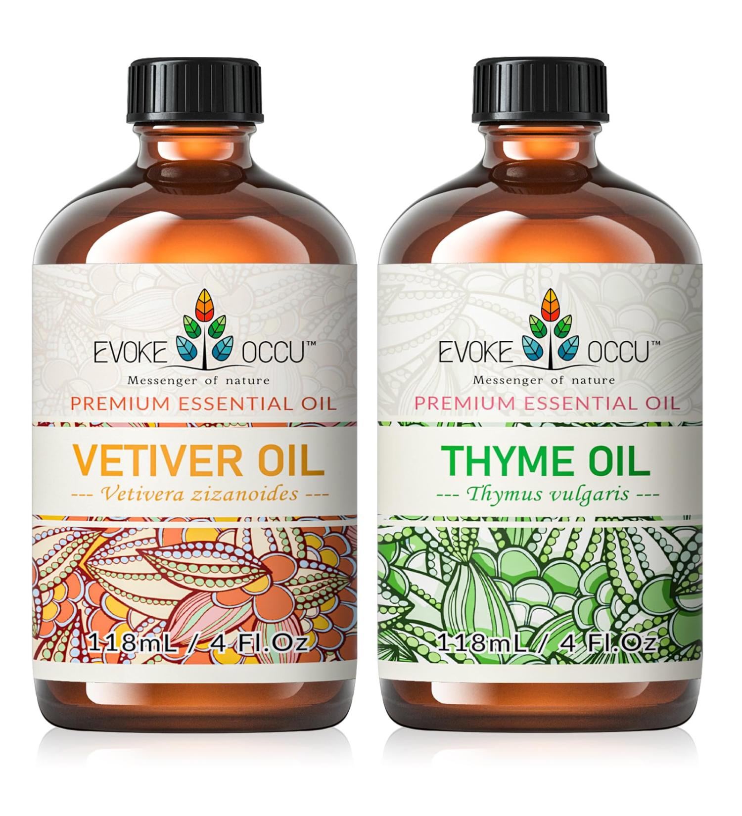 EVOKE OCCU Vetiver Essential Oil and Thyme Essential Oil - 4 Fl Oz - Buy Online on GoSupps.com