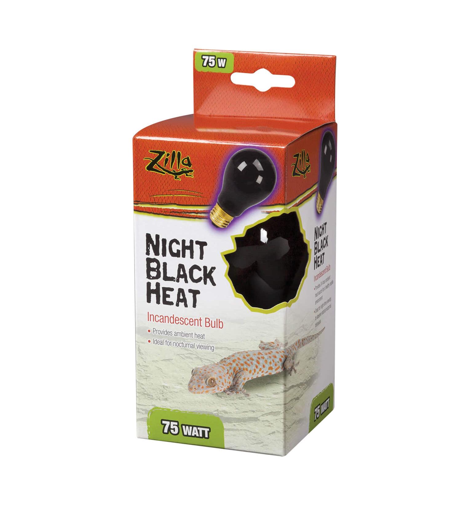 Zilla 75 Watt Incandescent Heat Bulb Night Black - Ideal for Reptile Enclosures - Buy Online on GoSupps.com