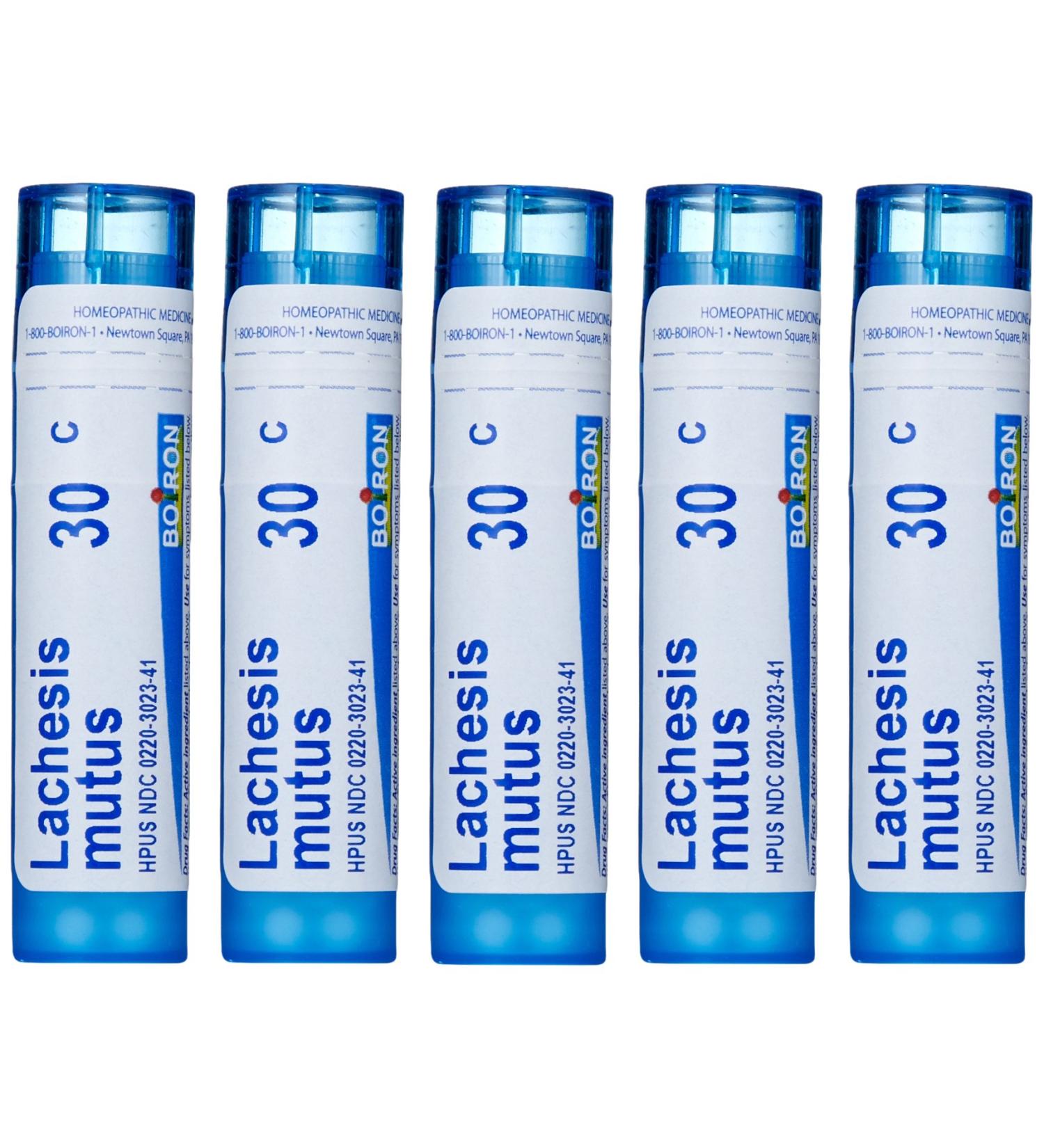 Boiron Lachesis Mutus 30C - Homeopathic Remedy (Approx 80 Pellets) - Buy Online on GoSupps.com