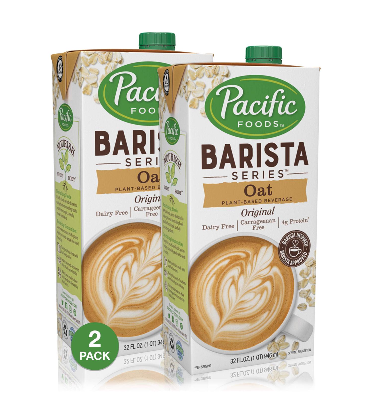 Pacific Foods Barista Series Oat Milk, 32 Ounce (Pack of 2) 32 Fl Oz (Pack of 2)