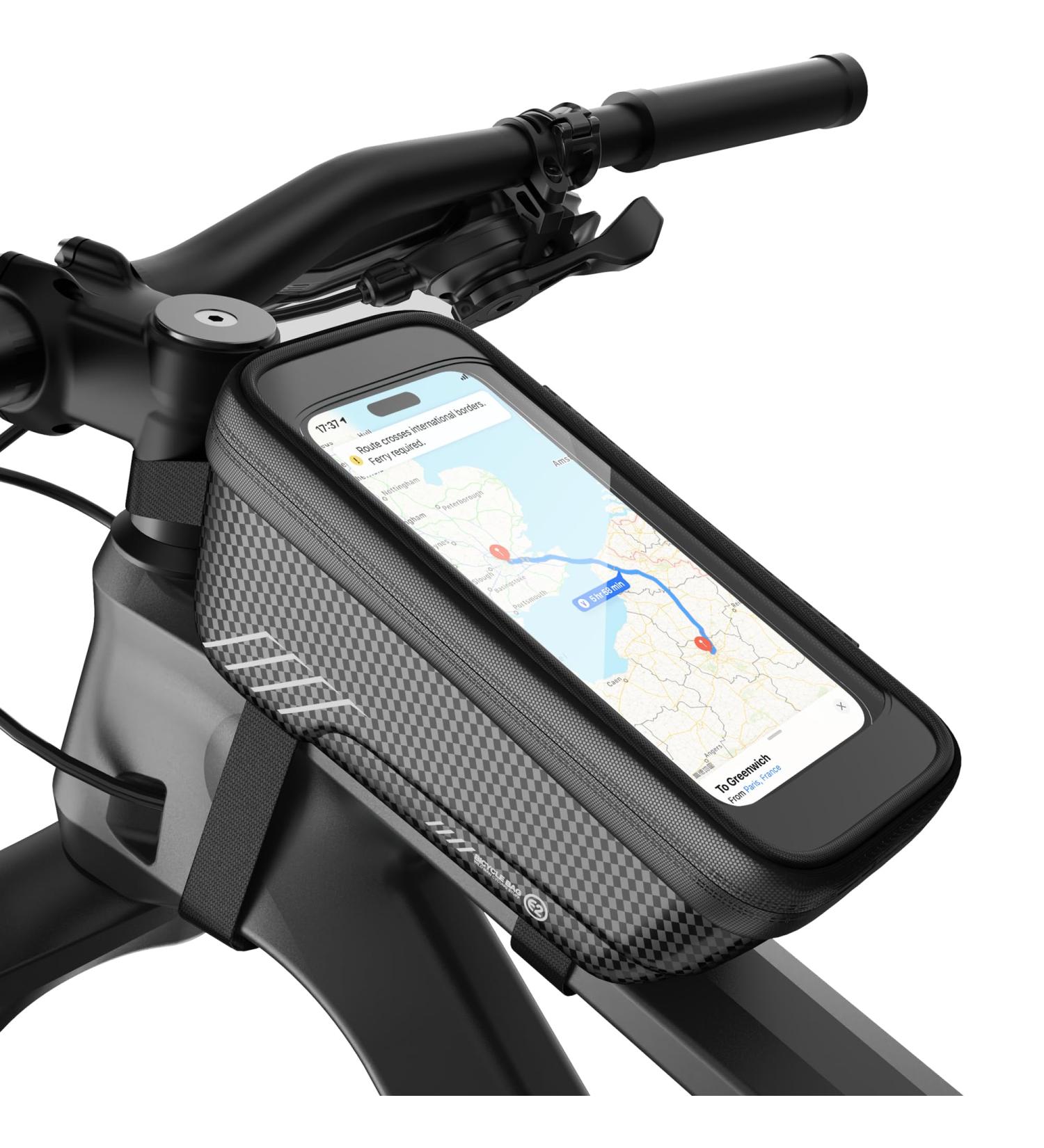 Buy Estralia Waterproof Bicycle Handlebar Bag with TPU Touchscreen | Front Frame Pocket for Cell Phones Up to 6.7 Inches | International Shipping Available - Buy Online on GoSupps.com