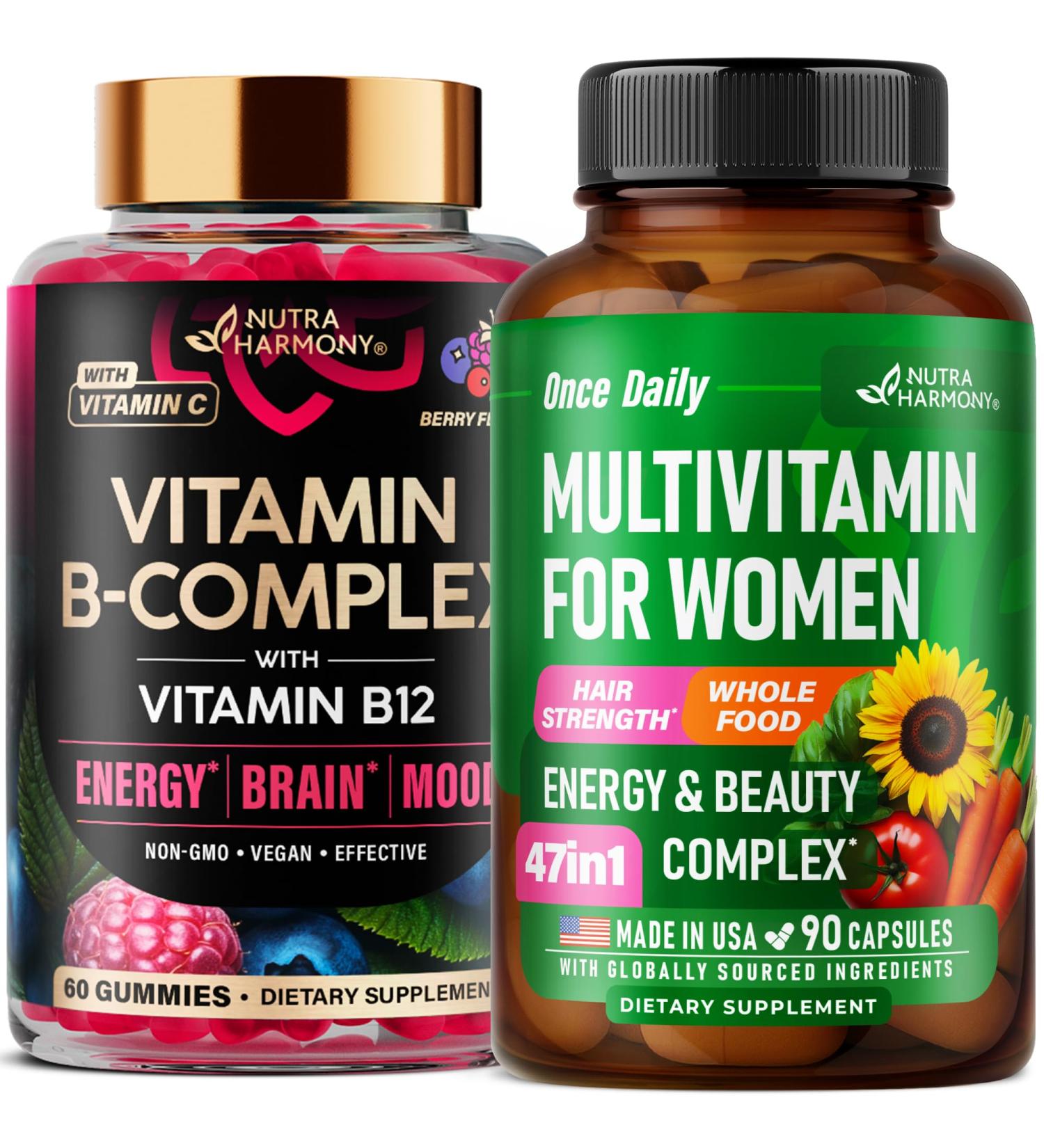 NUTRAHARMONY Vitamin B-Complex Gummies & Multivitamins for Women