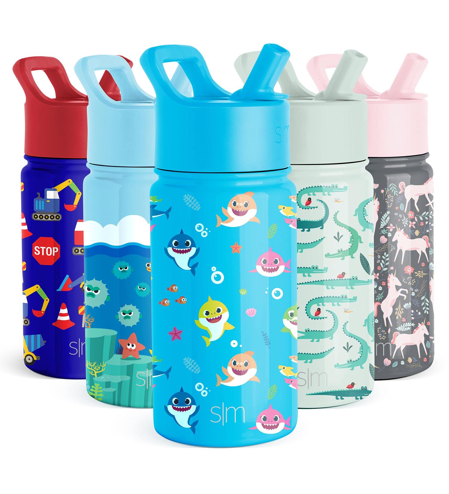 Simple Modern Baby Shark Kids Water Bottle with Straw | Insulated Stainless Steel Tumbler | Summit Collection 14oz for Toddlers - Boys & Girls - Buy Online on GoSupps.com