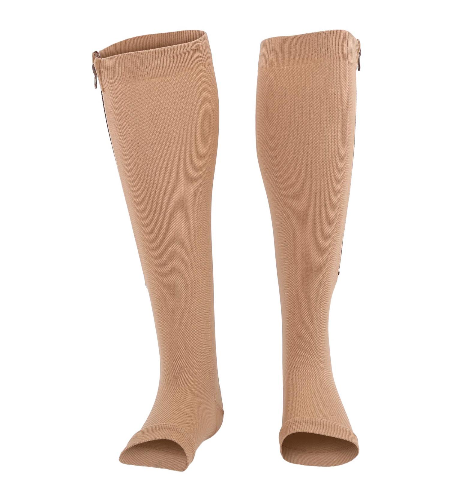 Buy Zipper Compression Socks - Elastic Sports Open Toe Anti-Slip Foot Protection Sleeves (XXL) for Ultimate Comfort | International Shipping Available - Buy Online on GoSupps.com