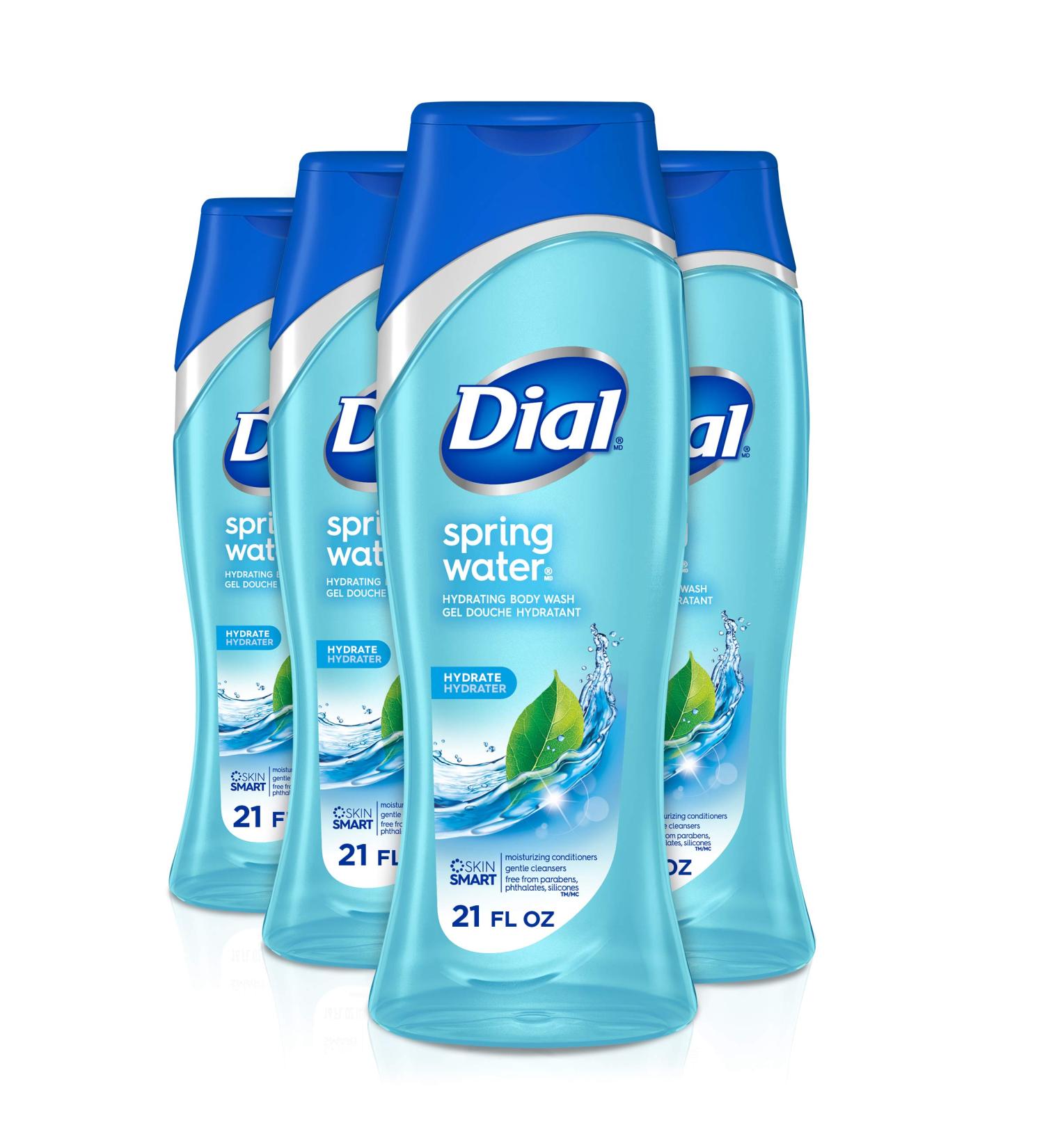 Dial Spring Water Body Wash 21 fl oz - Pack of 4, Unscented - Buy Online on GoSupps.com