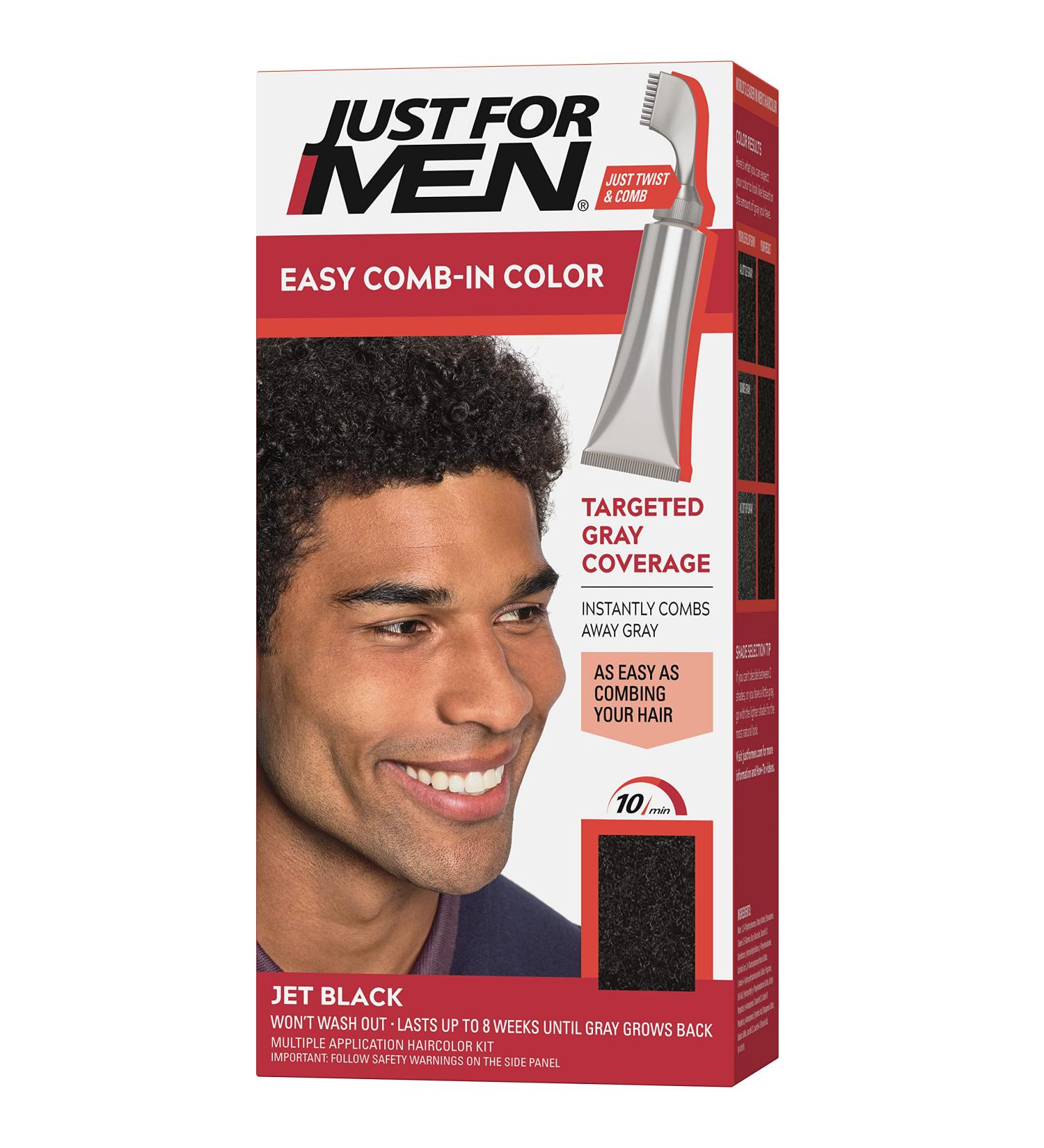Just For Men Easy Comb-In Color Jet Black A-60 | No Mix Application | Men's Hair Dye - Buy Online on GoSupps.com