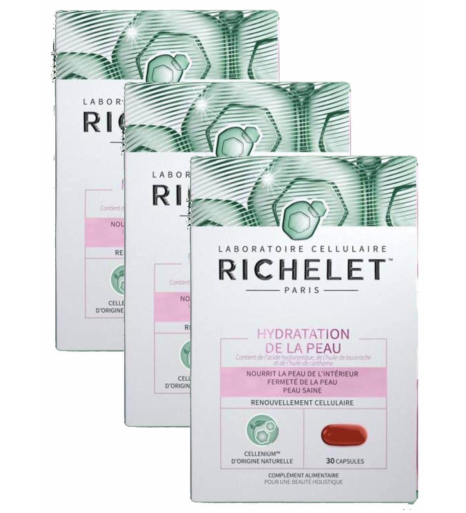 RICHELET Skin Hydration Pack of 3 Boxes of 30 Capsules 0.2 kg - Buy Online on GoSupps.com