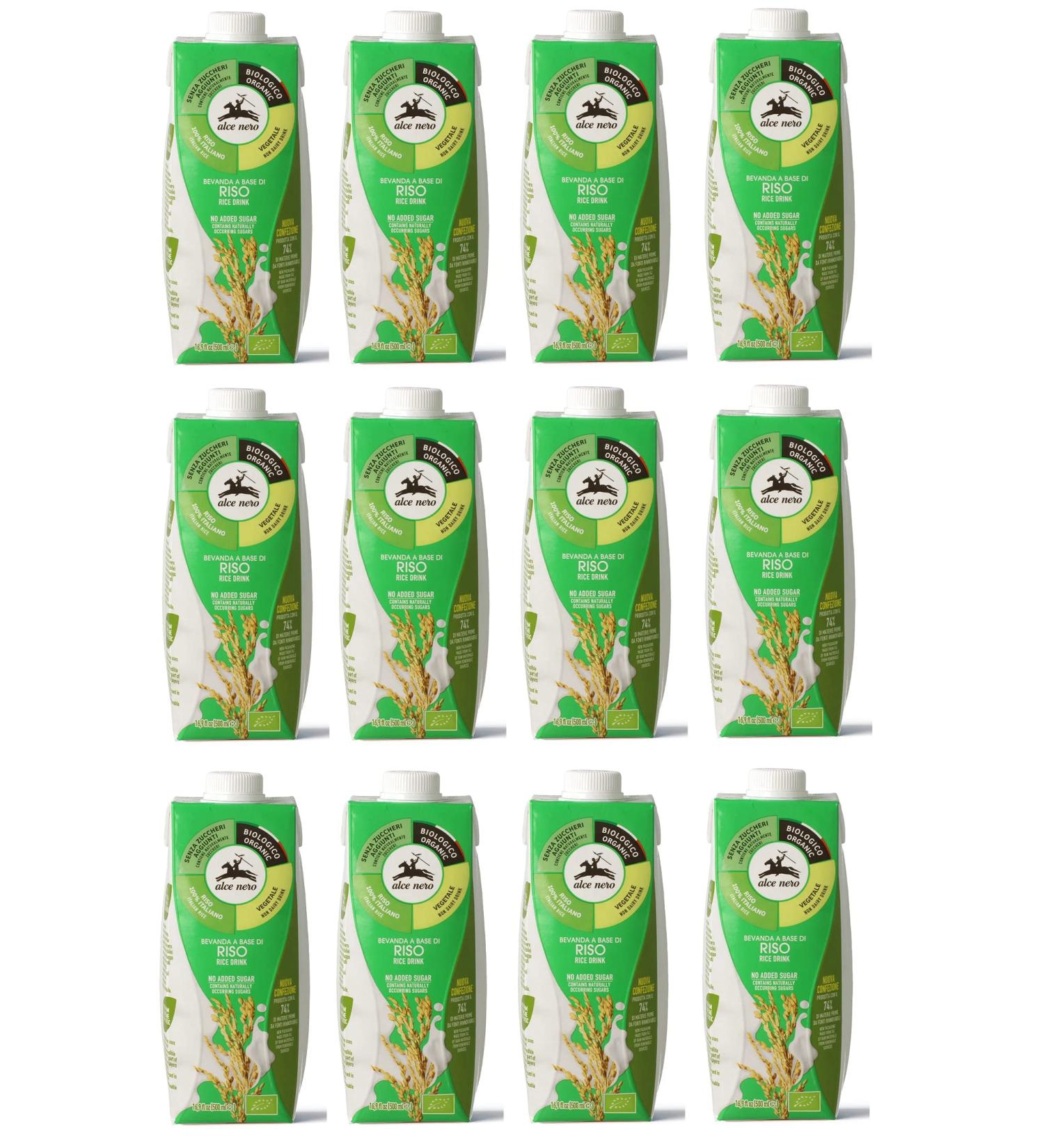 Italian Gourmet ER 12x Alce Nero Bevanda Biologica Vegetale a Base di Riso organic ricebased vegetable drink 500 ml refreshing nonalcoholic drink - Buy Online on GoSupps.com