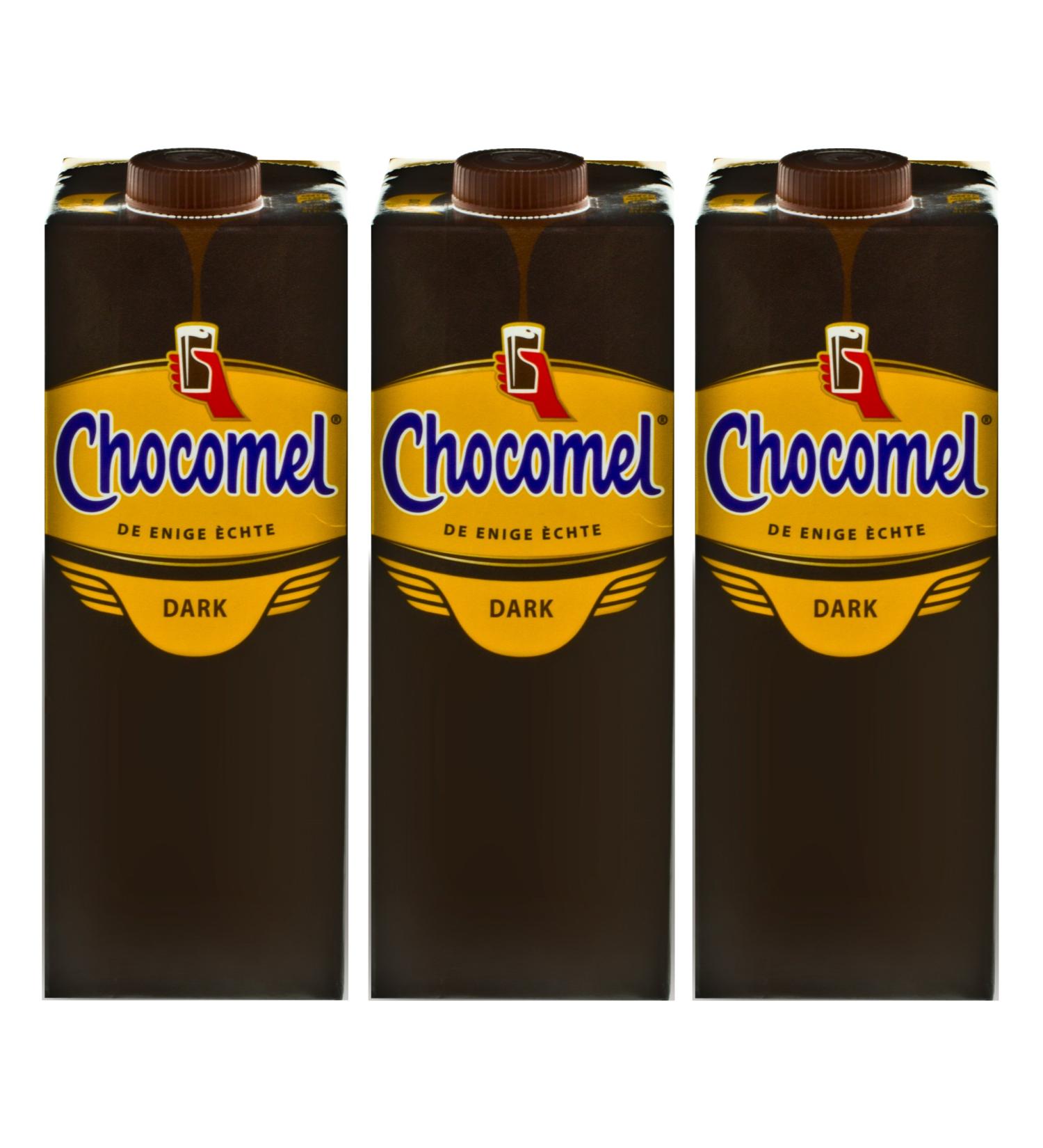  Chocomel Chocomel Dark Choco Pack of 3 cartons of cocoa chocolate - Dark chocolate - 1 liter - Buy Online on GoSupps.com