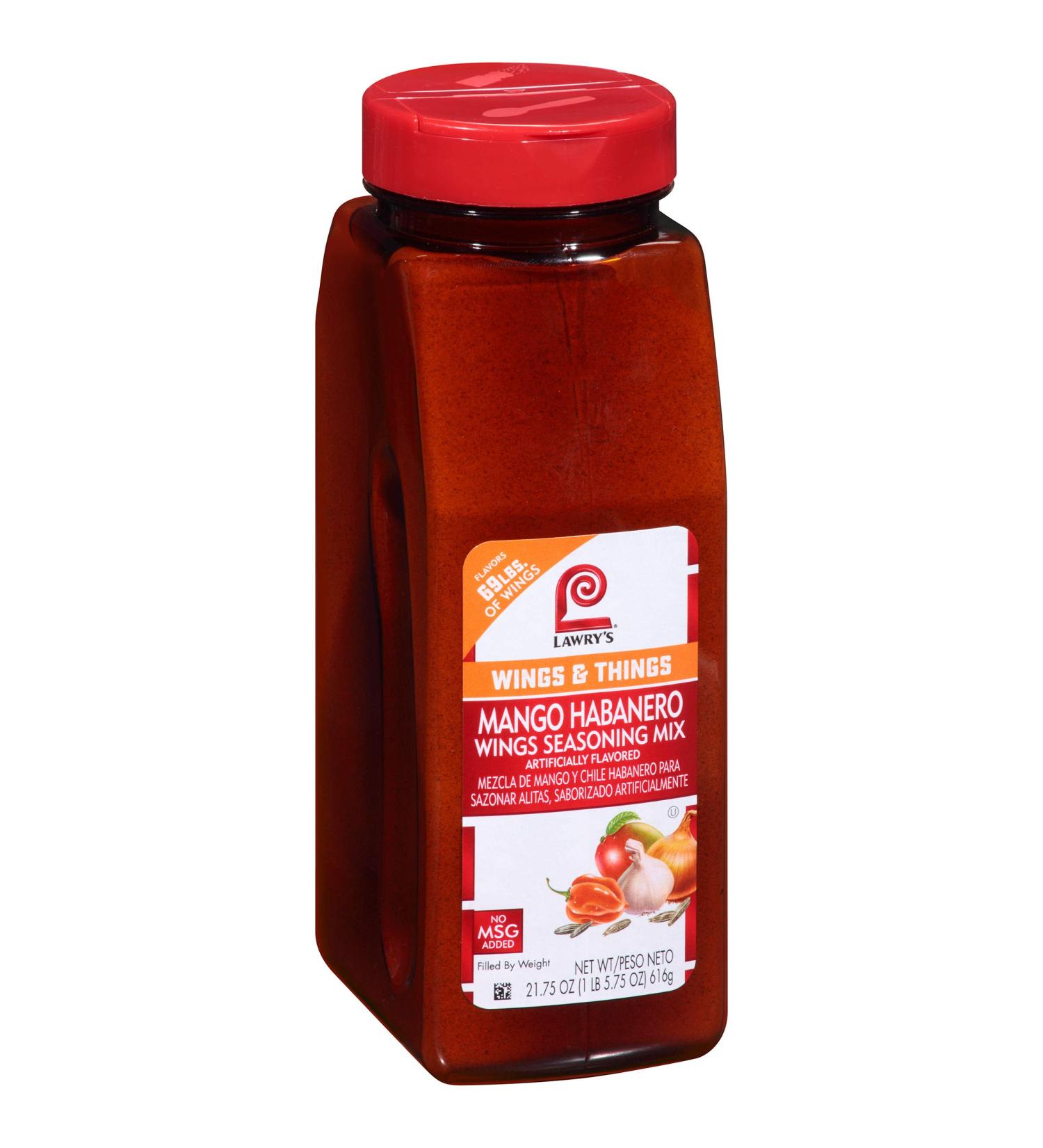 Lawry's Mango Habanero Wings Seasoning Mix 21.75 oz - Sweet & Spicy Dry Rub for Chicken Wings - Ideal for Fried Foods - Buy Online on GoSupps.com