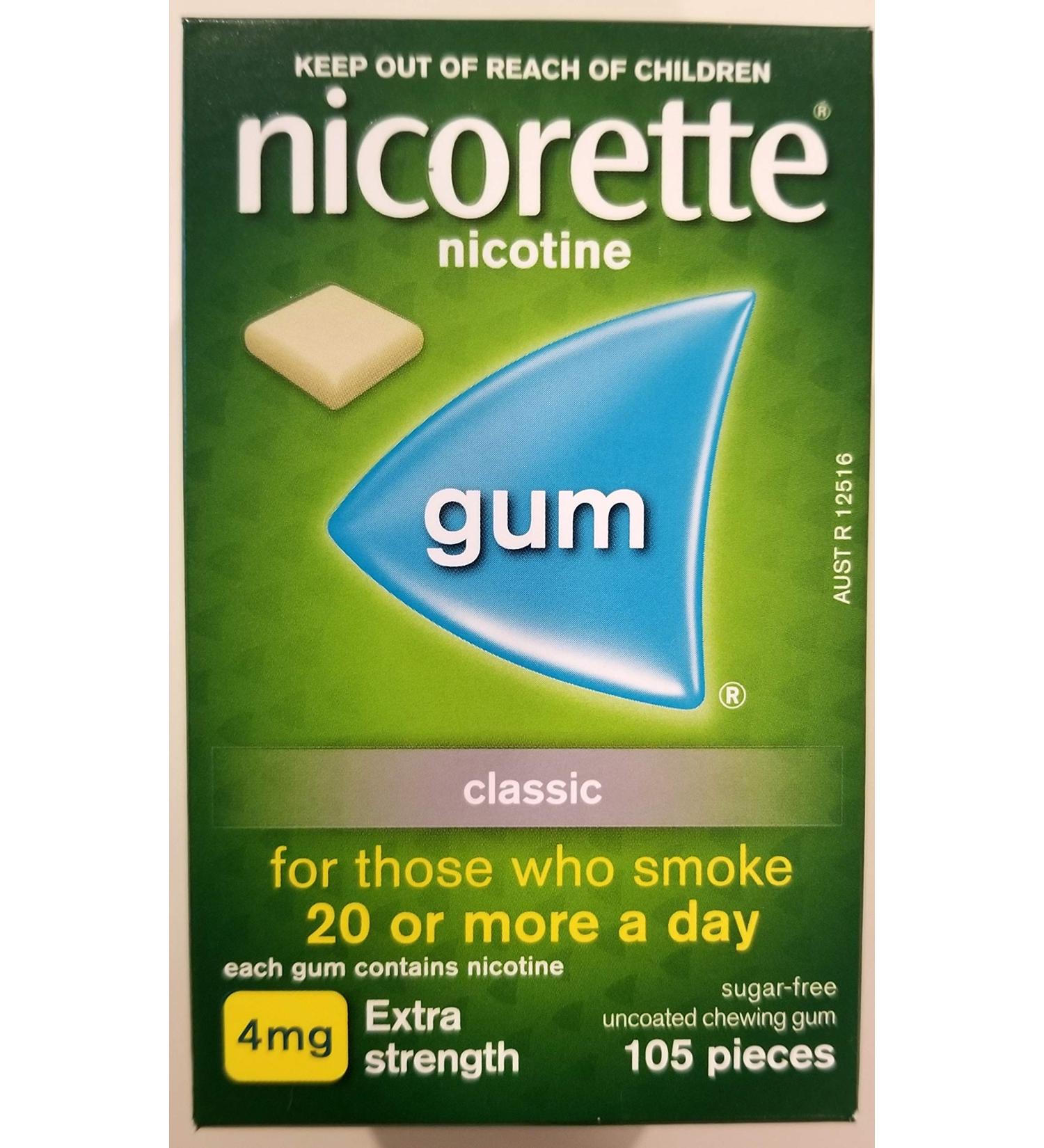 Nicorette 4mg Classic 105pc Box(Bundle of 6 Boxes)