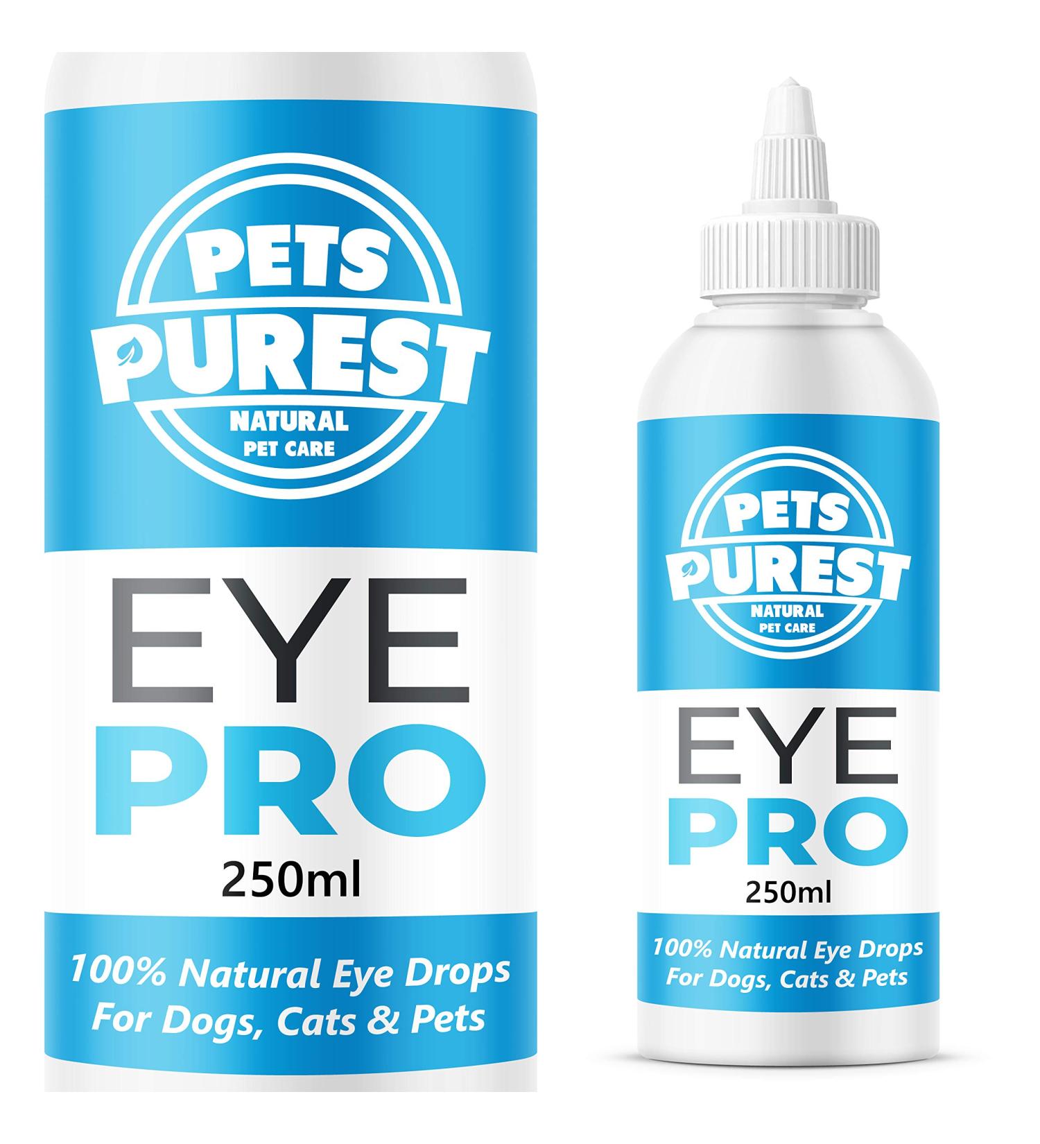 Pets Purest Eye Drops for Dogs & Cats | 250ml Natural Eye Cleaning Solution | Quick Relief for Itchy & Watery Eyes - 2023 Model - Buy Online on GoSupps.com