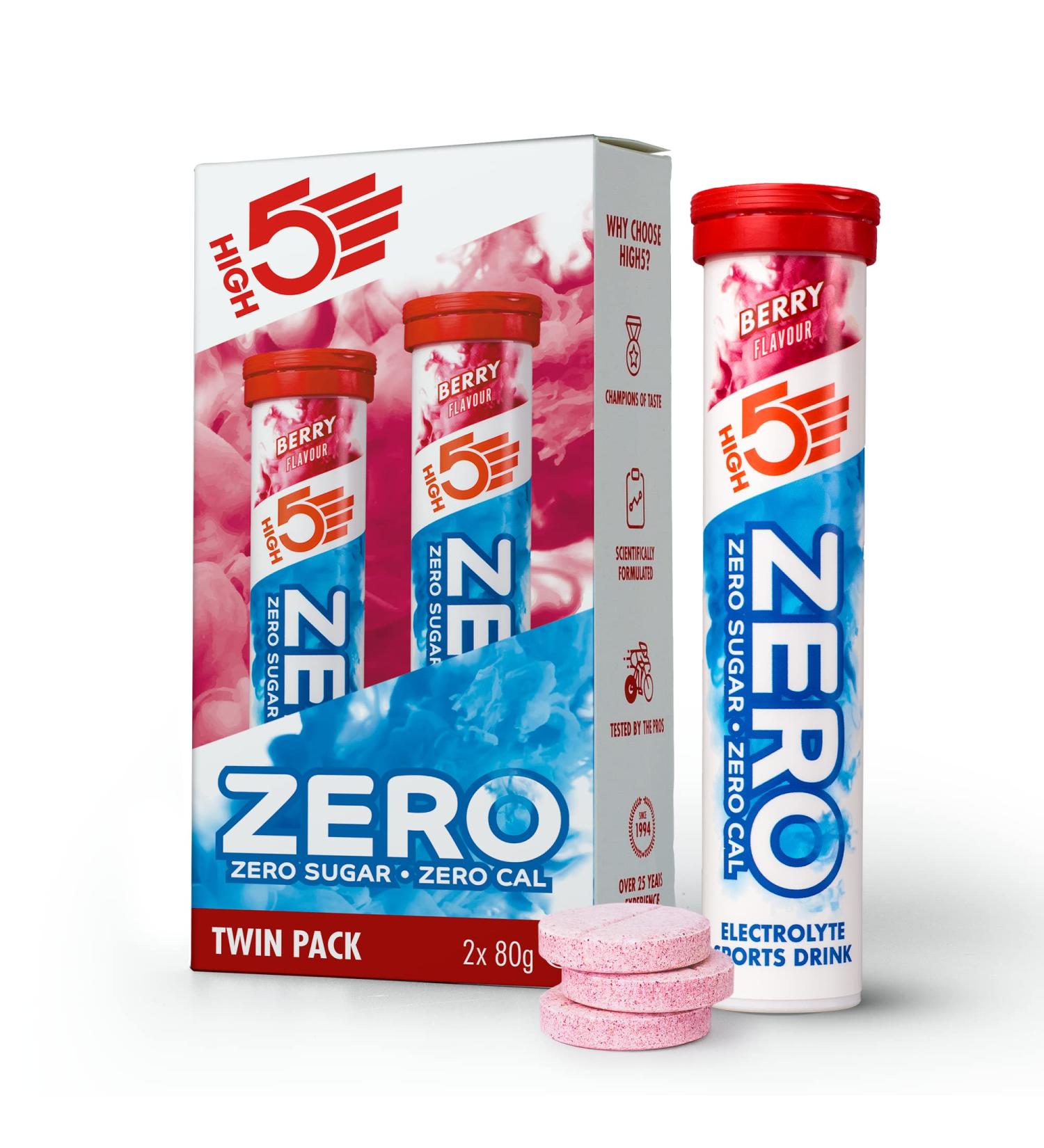 Buy HIGH5 ZERO Electrolyte Hydration Tablets with Vitamin C - Berry Flavor | 2 Tubes (40 Tablets) - International Shipping Available - Buy Online on GoSupps.com
