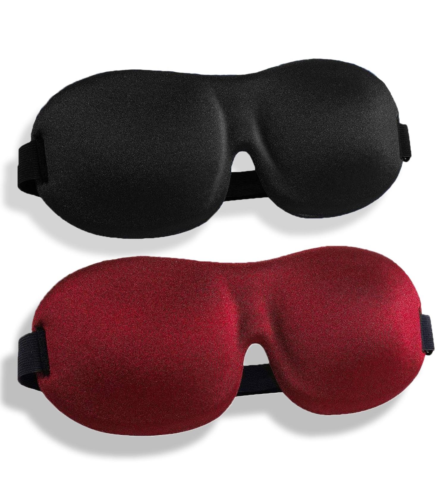 2 Pack 100% Blackout 3D Sleep Masks with Adjustable Strap - Perfect Eye Shade for Men & Women - Ultimate Comfort for Better Sleep - Buy Online on GoSupps.com