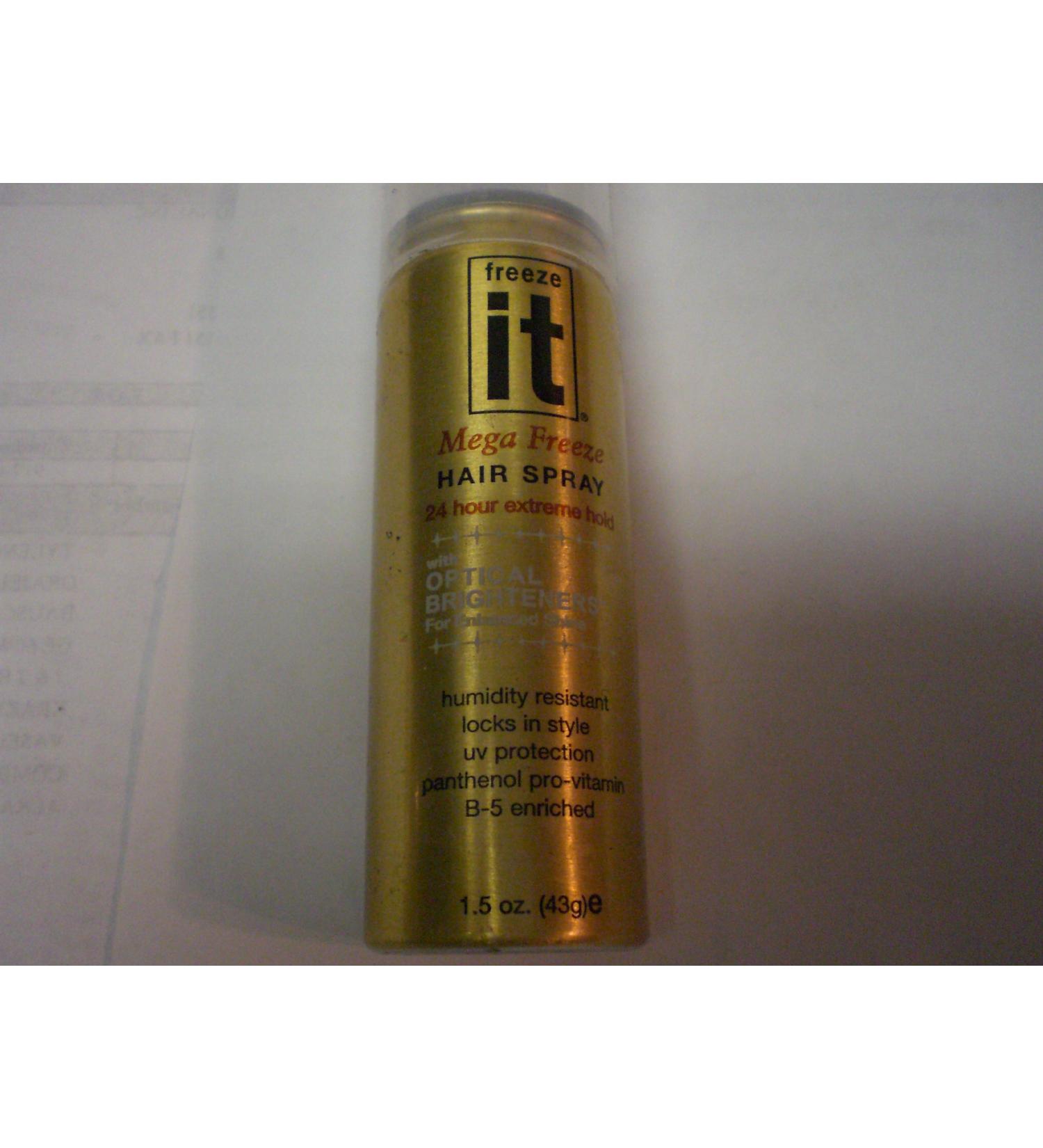 Freeze It Mega Freeze Hair Spray 24 Hour Extreme Hold 1.5 oz.