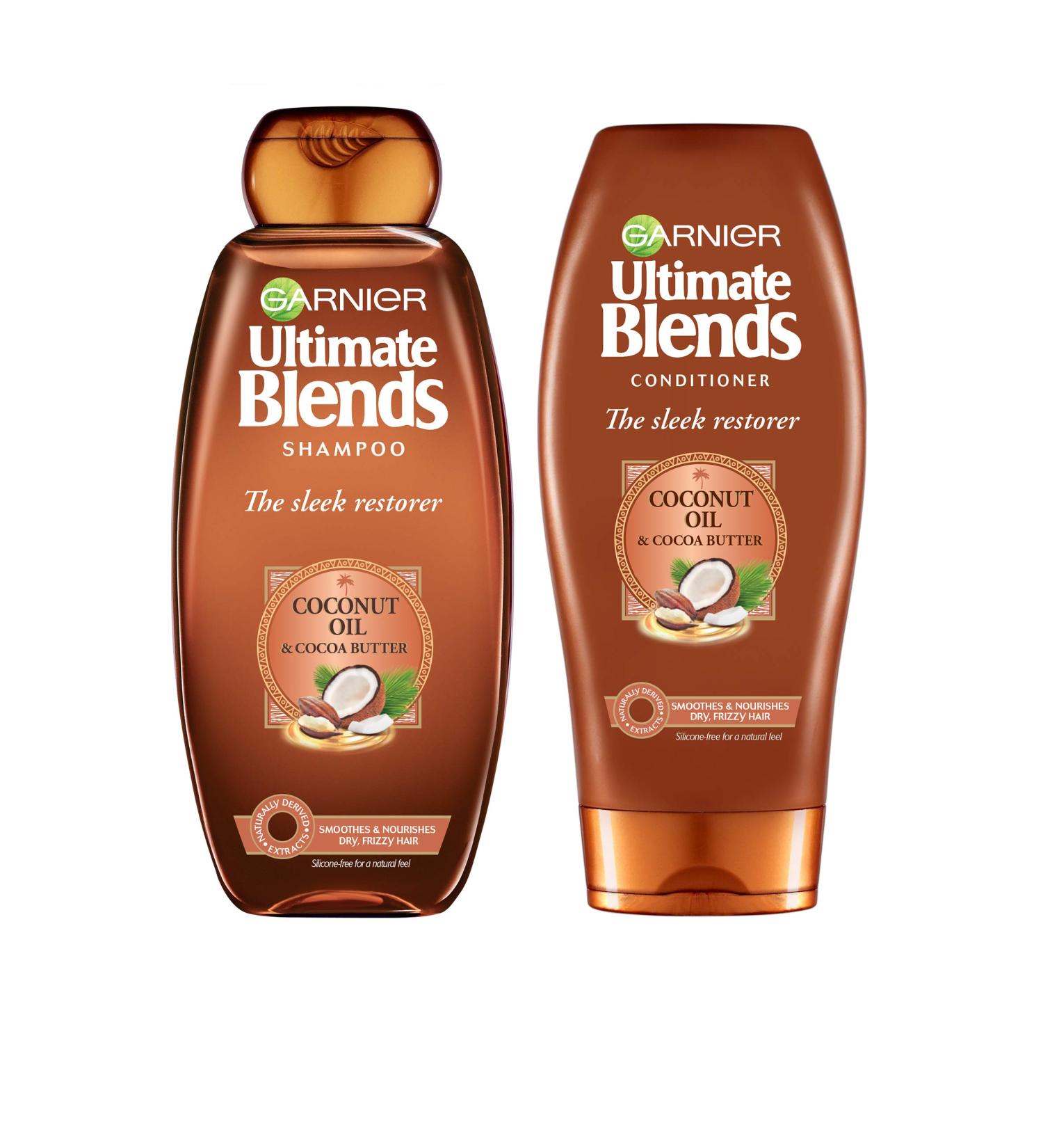 L'Or al Garnier Ultimate Blends Shampoo and caring rinse set stylish buildup with coconut oil and cocoa butter for elegant smooth and frizzfree hair 360 ml - Buy Online on GoSupps.com