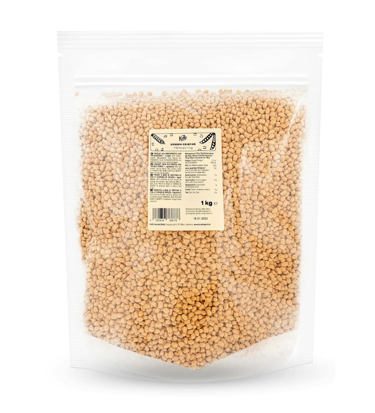 KoRo - Pea protein crispies (71%) 1 kg - Buy Online on GoSupps.com