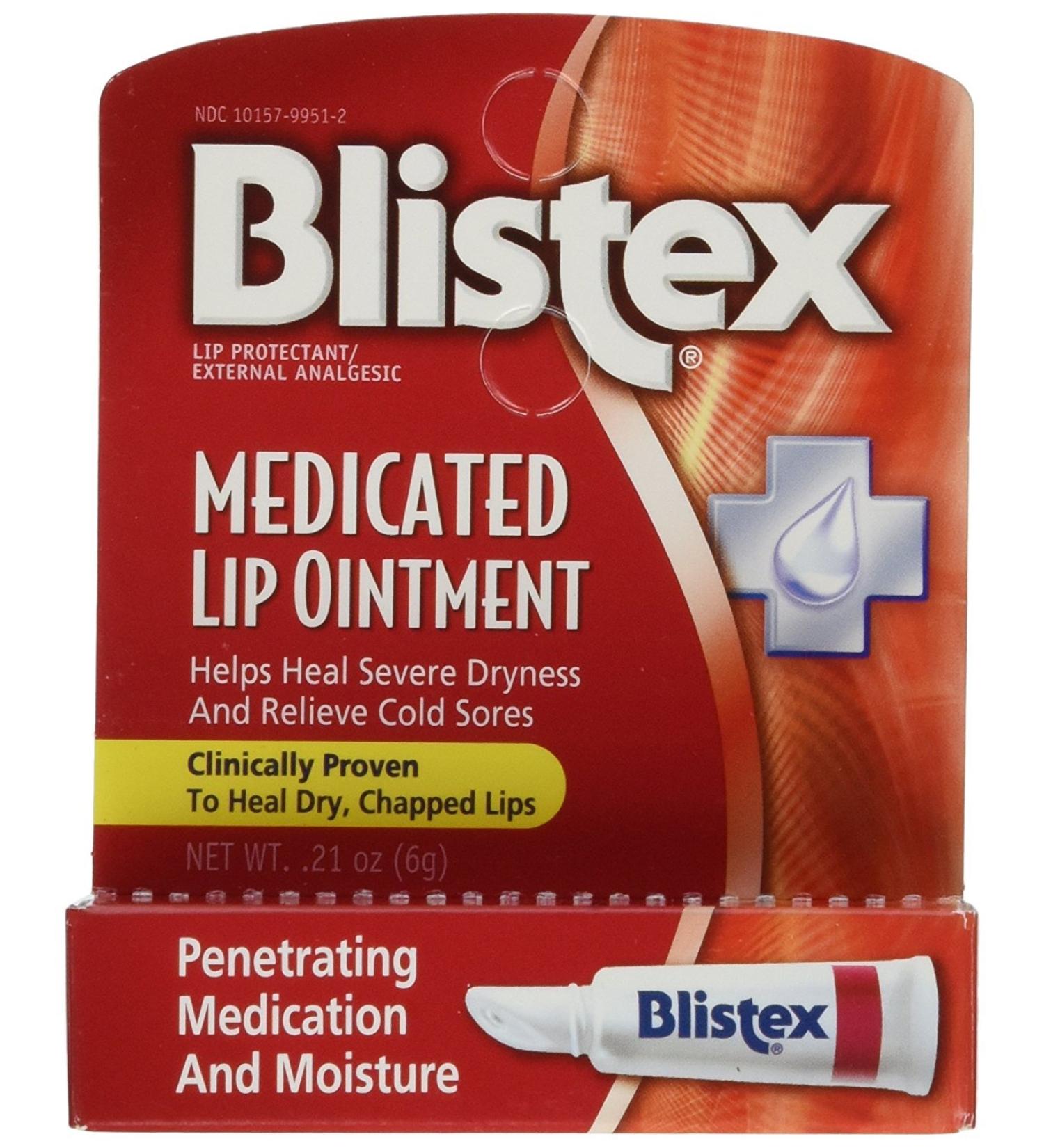 Blistex Medicated Lip Ointment Lip Protectant 0.21 oz 3 boxes of 2 tubes (Total of 6 tubes)