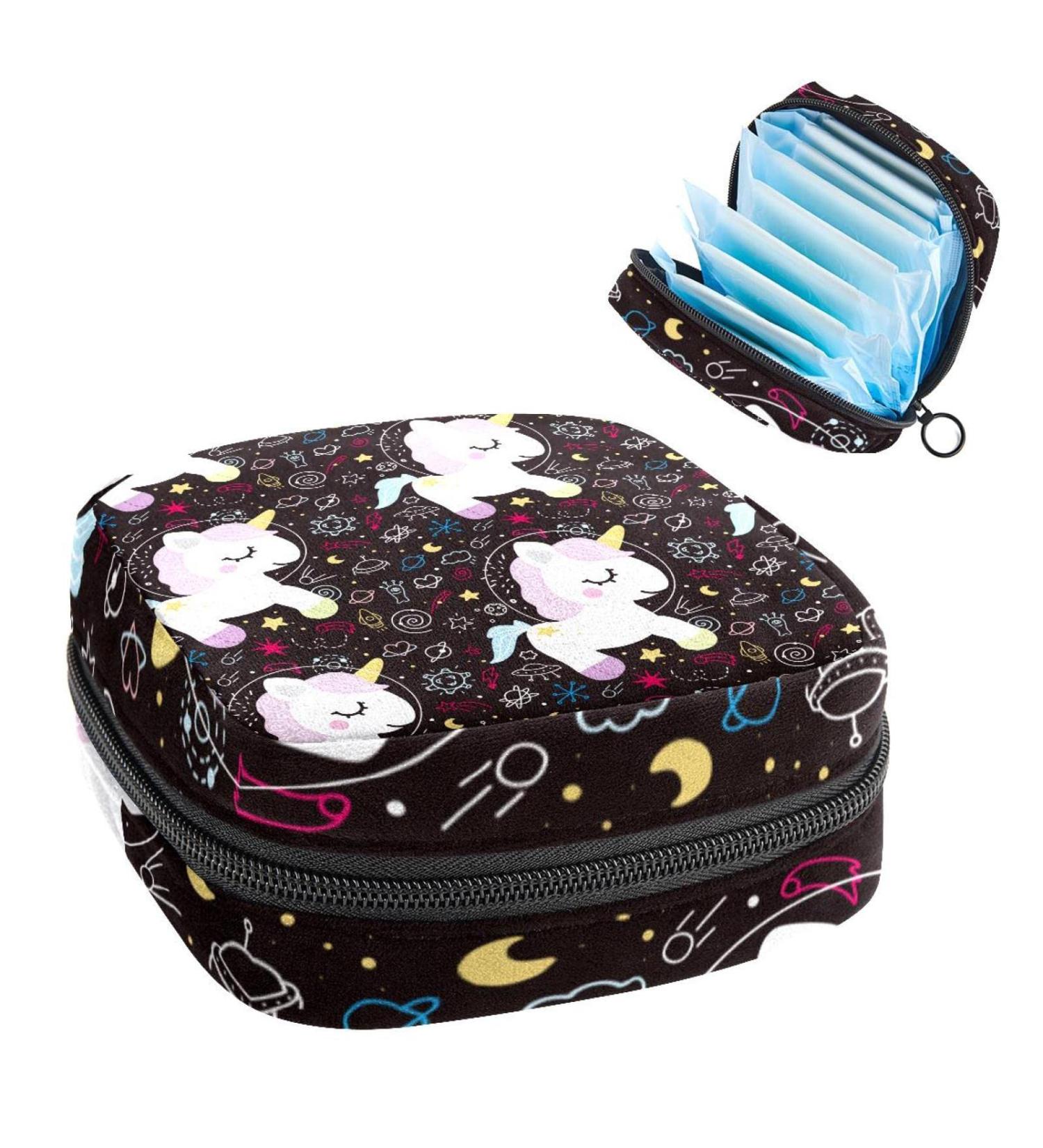 Anna Cowper Galaxy Unicorn Horse Astronaur Spaces Planet Sanitary Napkin Storage Bag Feminine Menstrual Cup Pouches Nursing Pad Holder Tampon Bags Portable Period Bag for Women Teen Girls 1Pcs Multi-colored 18 - Buy Online on GoSupps.com