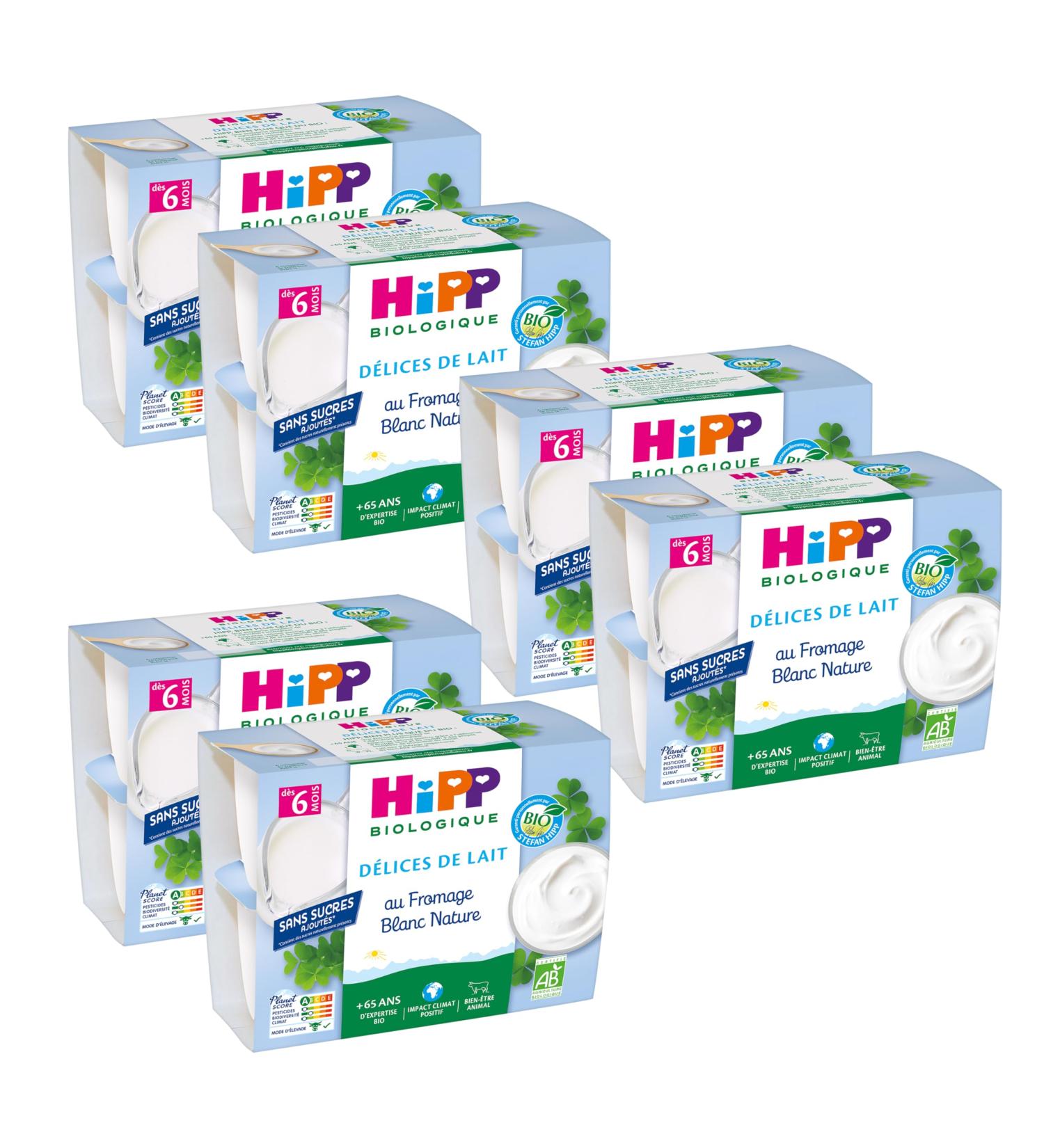 Hipp Organic Milk Delights White Cheese Nature Cups 4x100g - Pack of 6 - Buy Online on GoSupps.com
