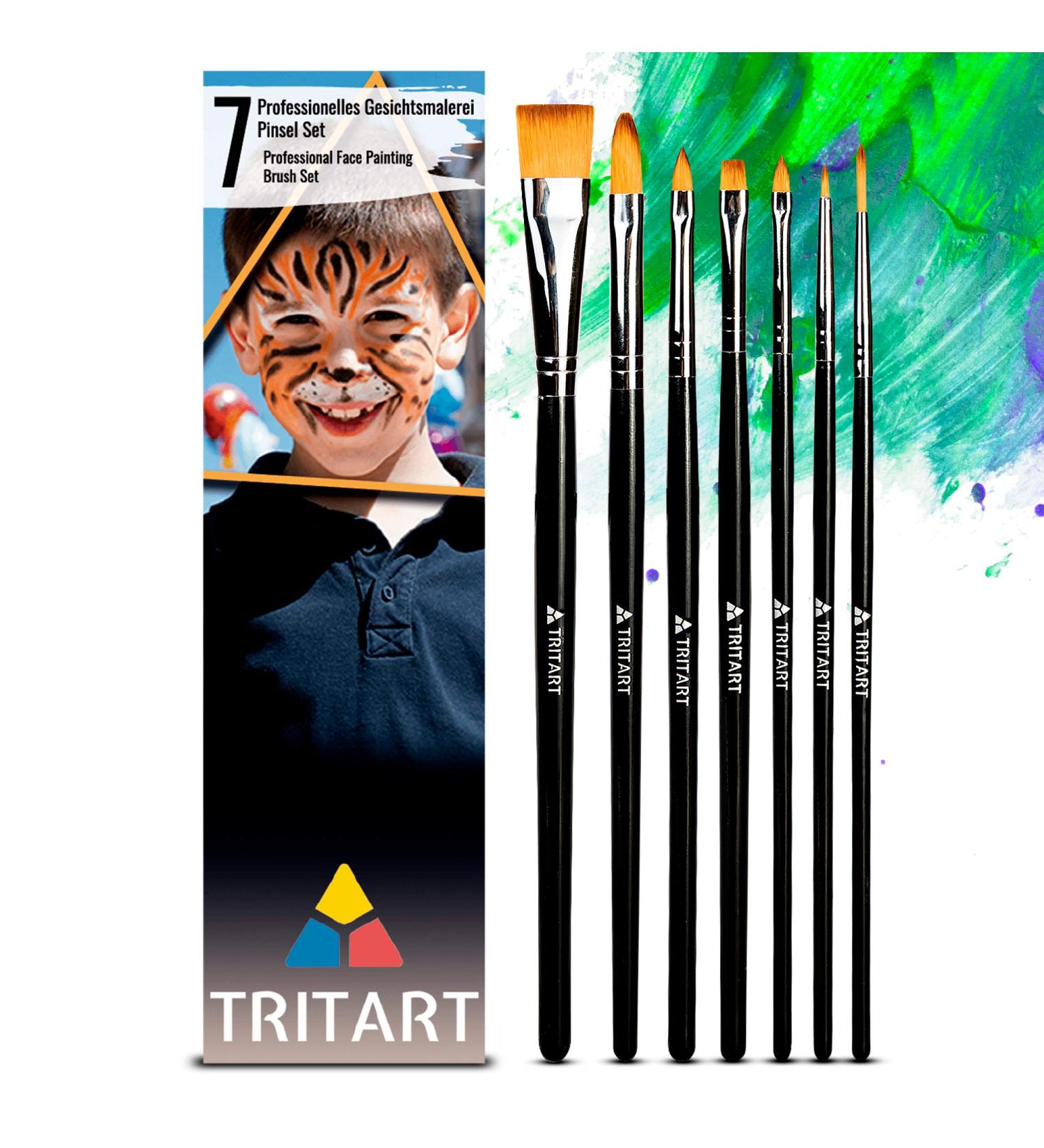 Tritart Children's Makeup Brush Set - 7-Piece Face Painting Kit for Mardi Gras Halloween and Theater - Buy Online on GoSupps.com