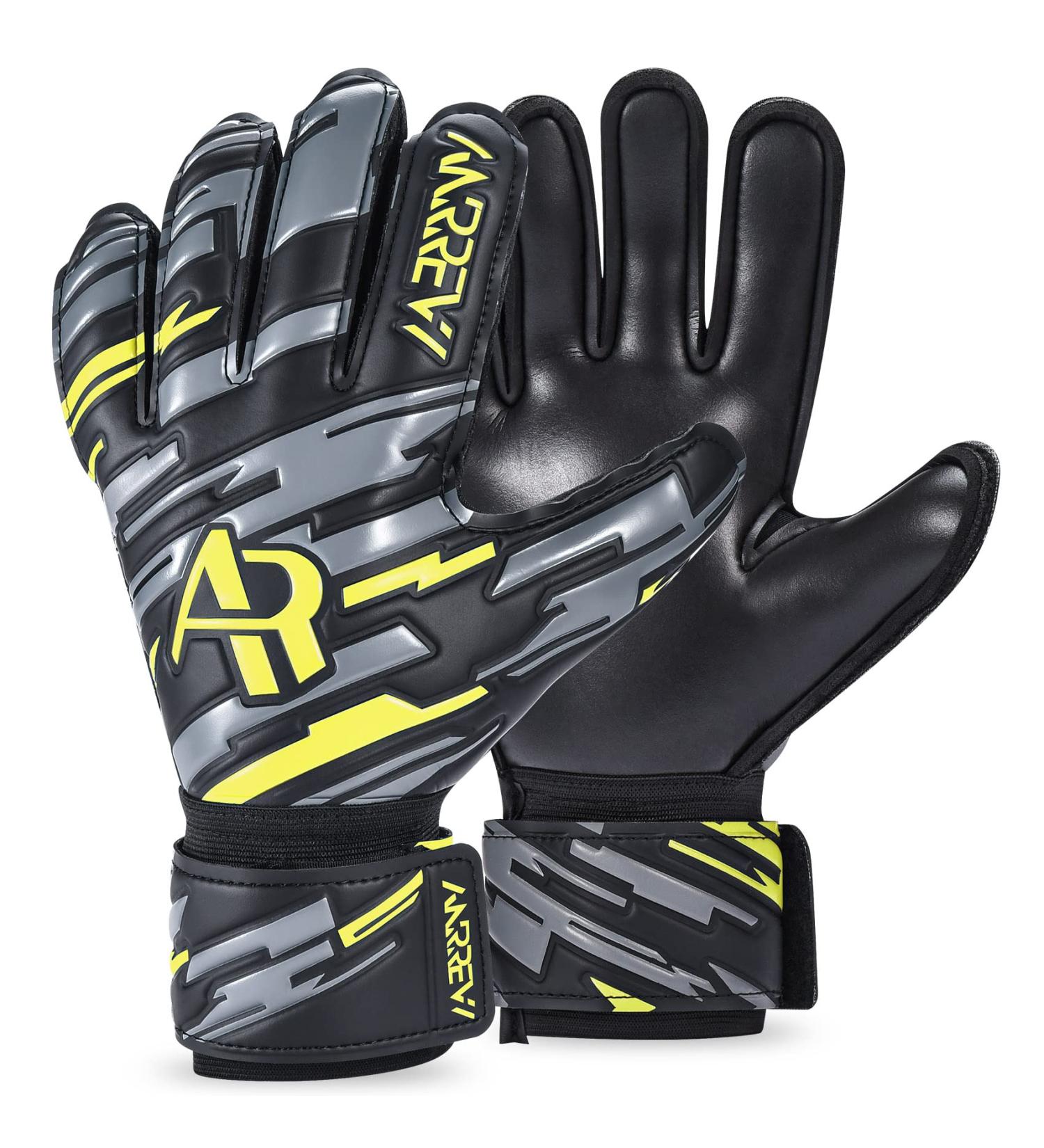 Anrrew Football Goalkeeper Gloves - Finger Protection & Double Wrist Support for All Ages | Durable Grip in Yellow & Black - Buy Online on GoSupps.com