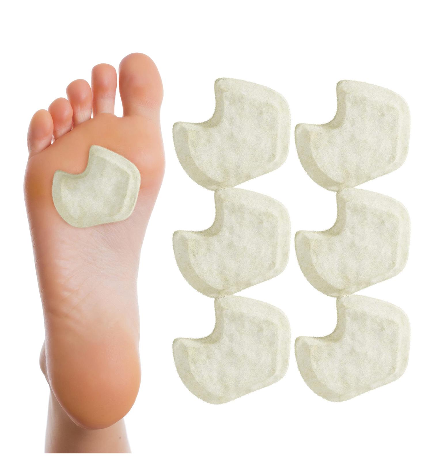 Premium 1/4 Thick Adhesive Felt Sesamoiditis Pads for Ball of Feet Pain - 12 Pieces (Right Foot) - Buy Online on GoSupps.com