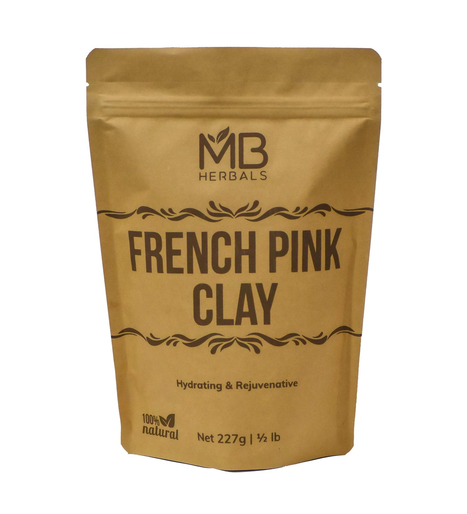 MB Herbals French Pink Clay 227g - Hydrating Clay for Sensitive, Matured & Acne-Prone Skin - Buy Online on GoSupps.com