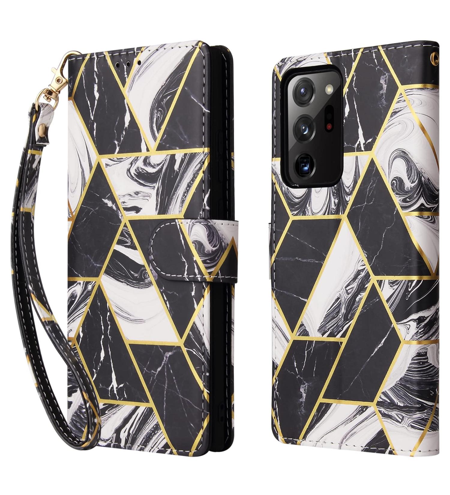 Buy Oihxse Wallet Cover for Xiaomi Redmi Note 10 Pro - PU Leather Flower Marble Flip Case with Stand & Card Compartment - Silicone Protective Shell in Black - Buy Online on GoSupps.com