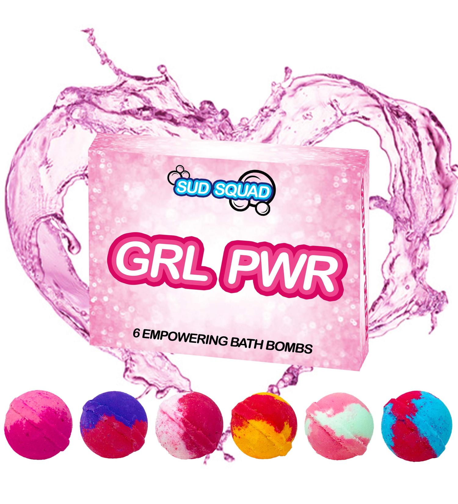 Pink Girl Power Bath Bombs Set - Empowering Fizzy Bath Bombs for Girls and Women - Buy Online on GoSupps.com