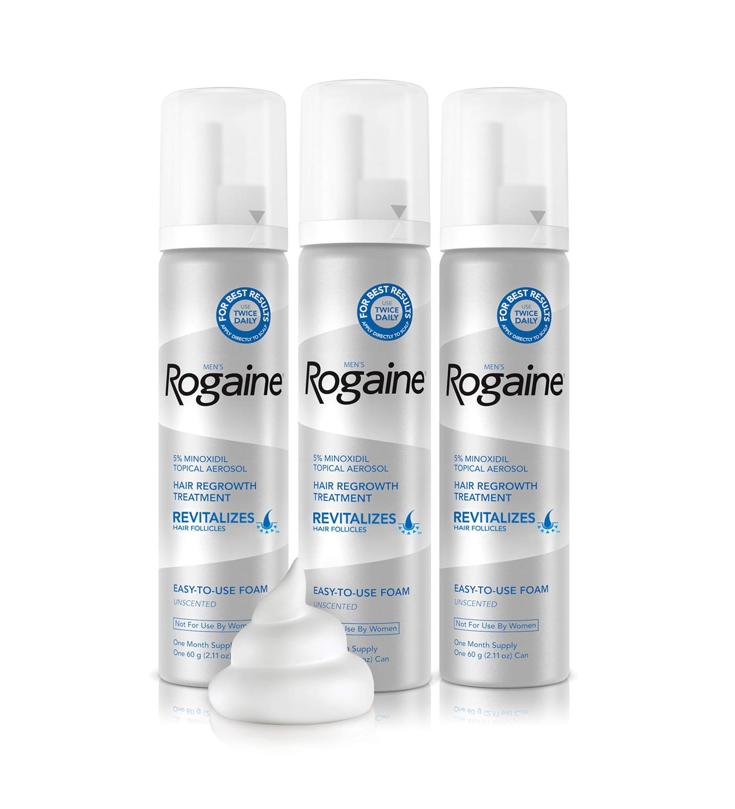 Men's Rogaine 5% Minoxidil Foam for Hair Loss - 3-Month Supply - Buy Online on GoSupps.com