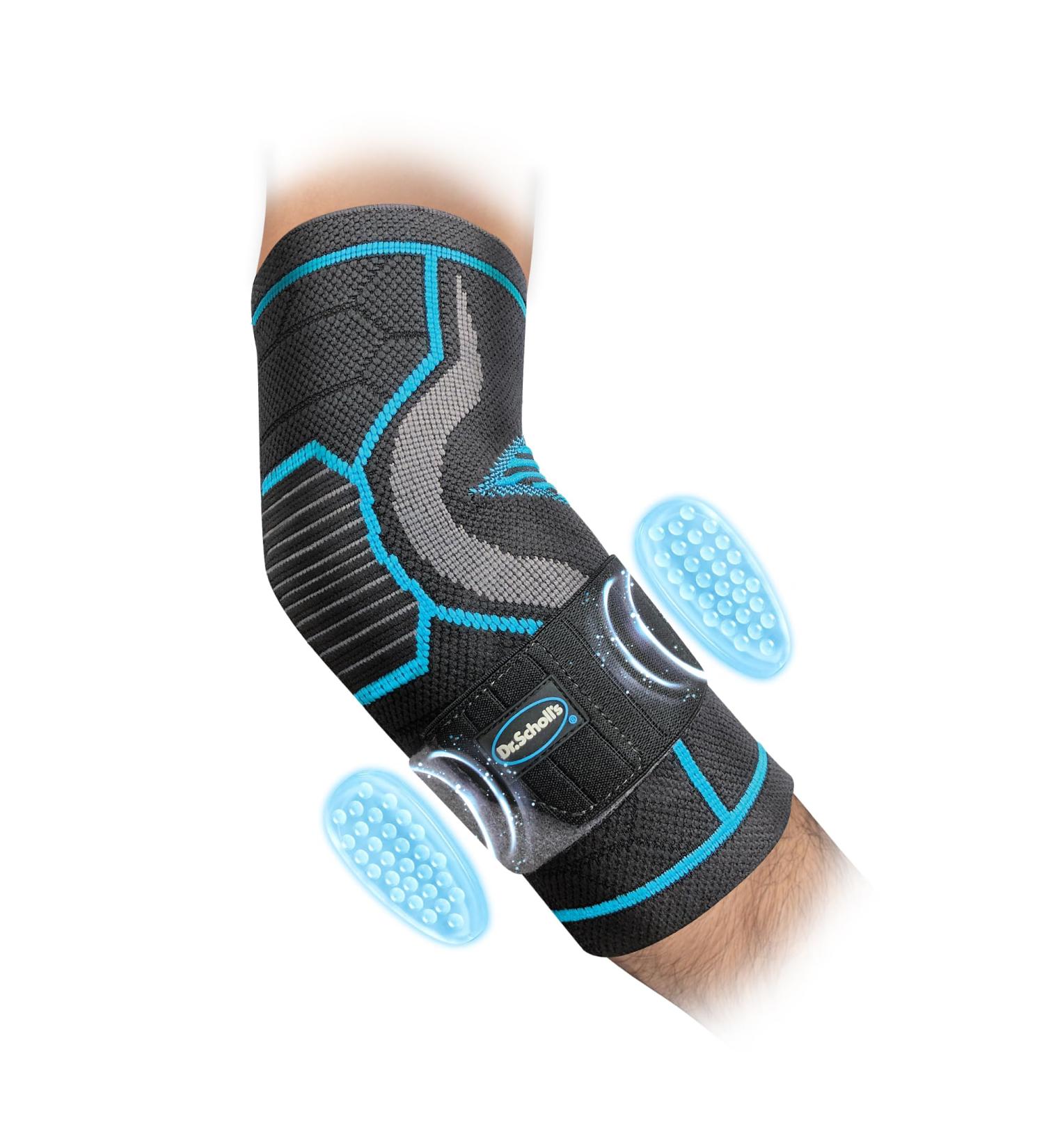 Dr. Scholl's Compression Elbow Sleeve - Massaging Gel Breathable Fabric Shock-Absorbing Support (Size L/XL) - International Shipping Available - Buy Online on GoSupps.com
