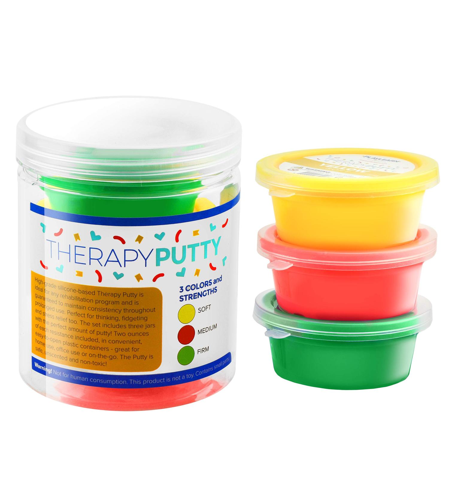 Playlearn Therapy Putty Set - Stress Putty for Kids and Adults - Soft, Medium, Firm Strengths - Buy Online on GoSupps.com