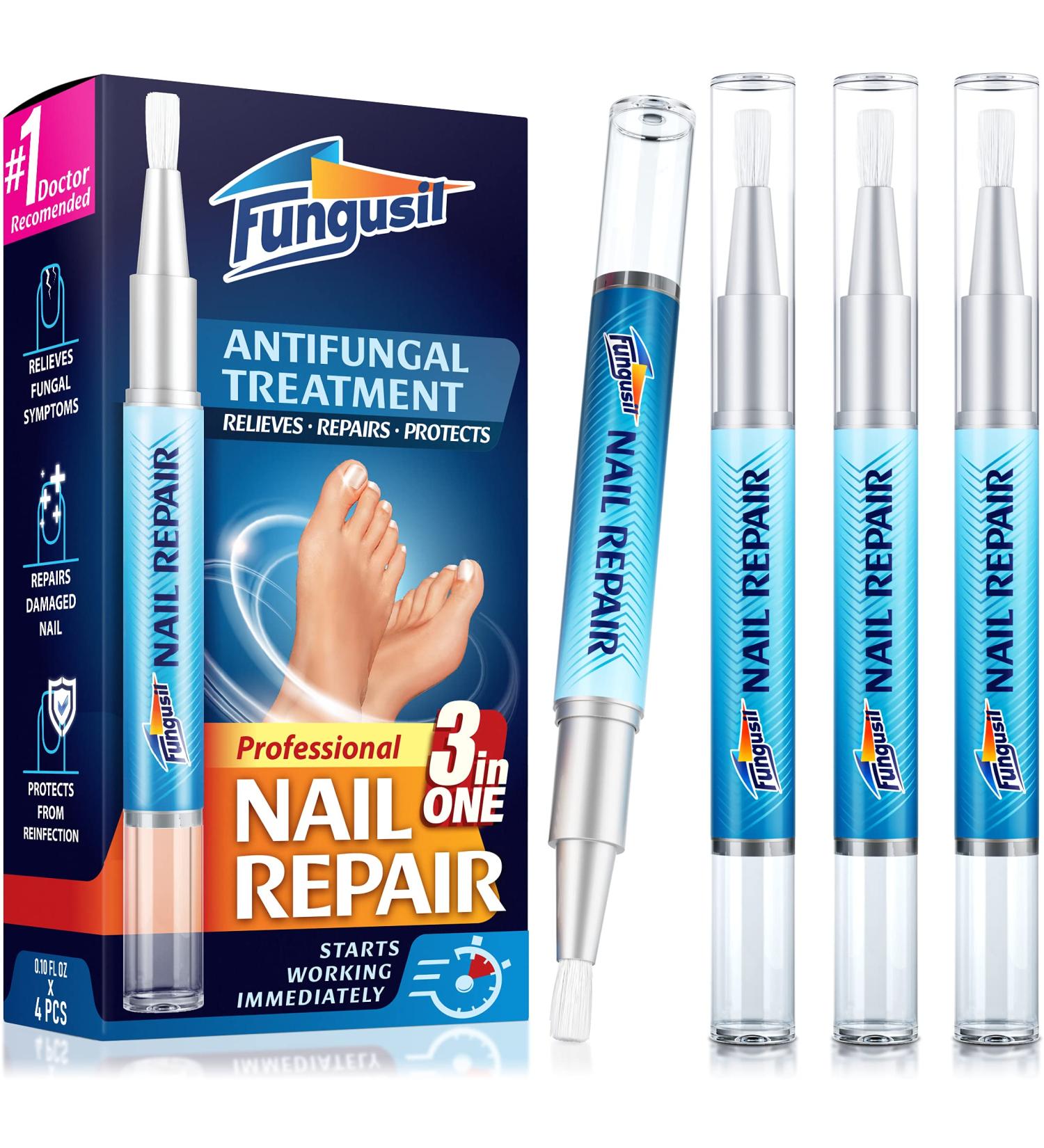 Extra Strong Nail Treatment Pen Set - USA Formulated with Tea Tree Oil, Angelica Dahurica & Glycerin - 4 Pack for Damaged, Cracked or Discolored Nails - 0.1 oz - Buy Online on GoSupps.com