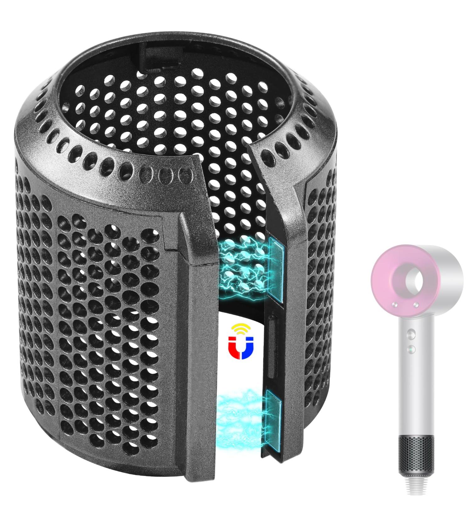 Upgraded Magnetic Hair dryer Filter Cover Compatible with Dyson Supersonic HD01 HD03 HD08 HD15 Models Hair Dryer Filter Cage Spare Parts (Metallic Gray) - Buy Online on GoSupps.com
