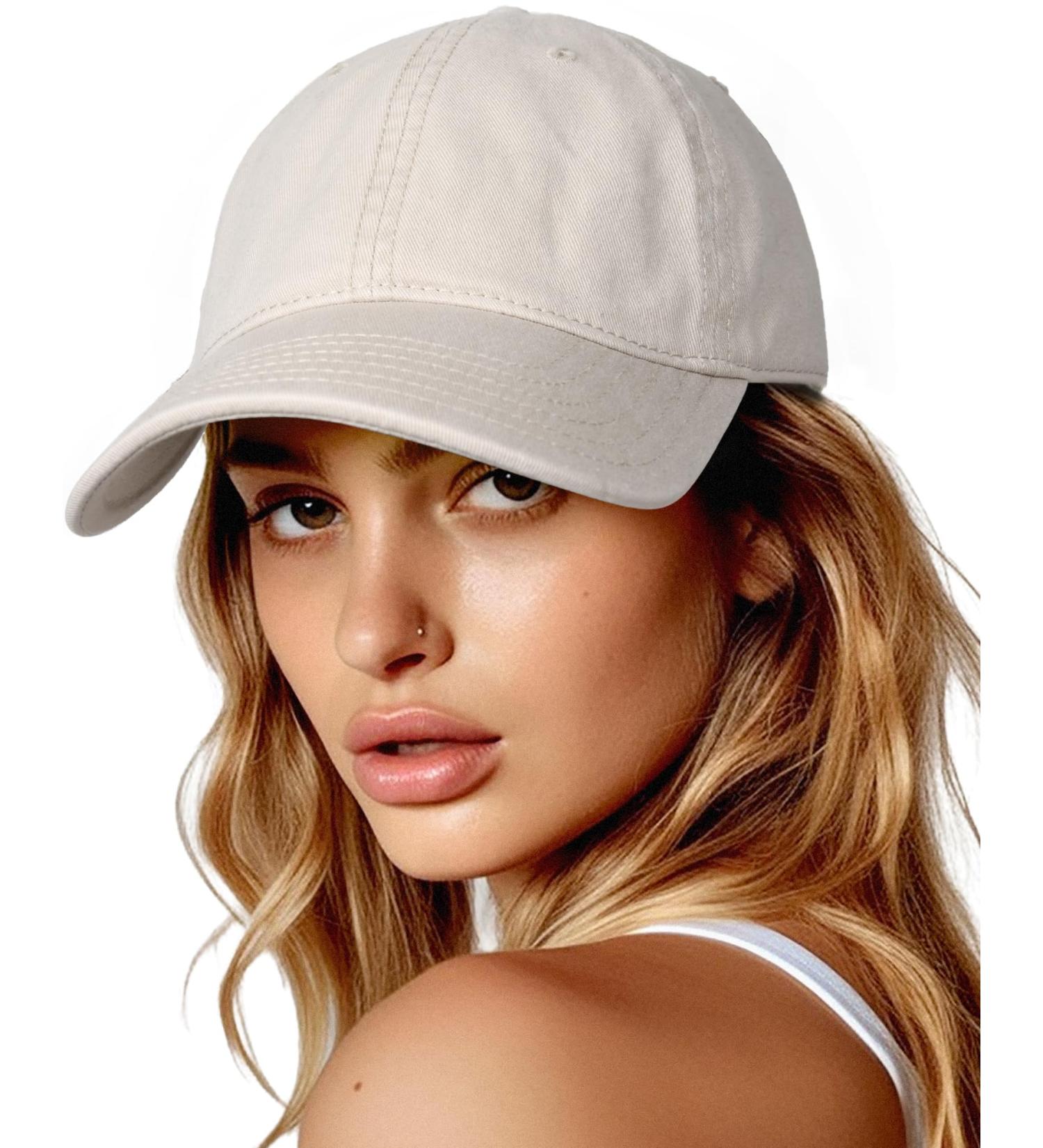 FURTALK Women's Vintage Adjustable Cotton Baseball Cap - Stone White | Stylish & Comfortable International Shipping - Buy Online on GoSupps.com