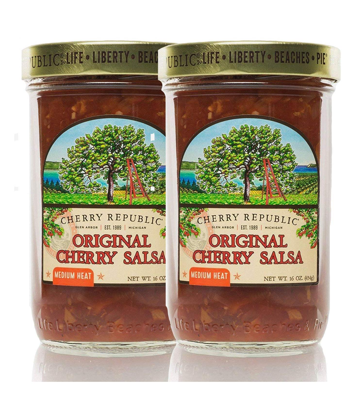 Cherry Republic Original Cherry Salsa - Medium Spice Chunky Sweet & Spicy Sauce, 32 Oz (2 Pack) - Buy Online on GoSupps.com