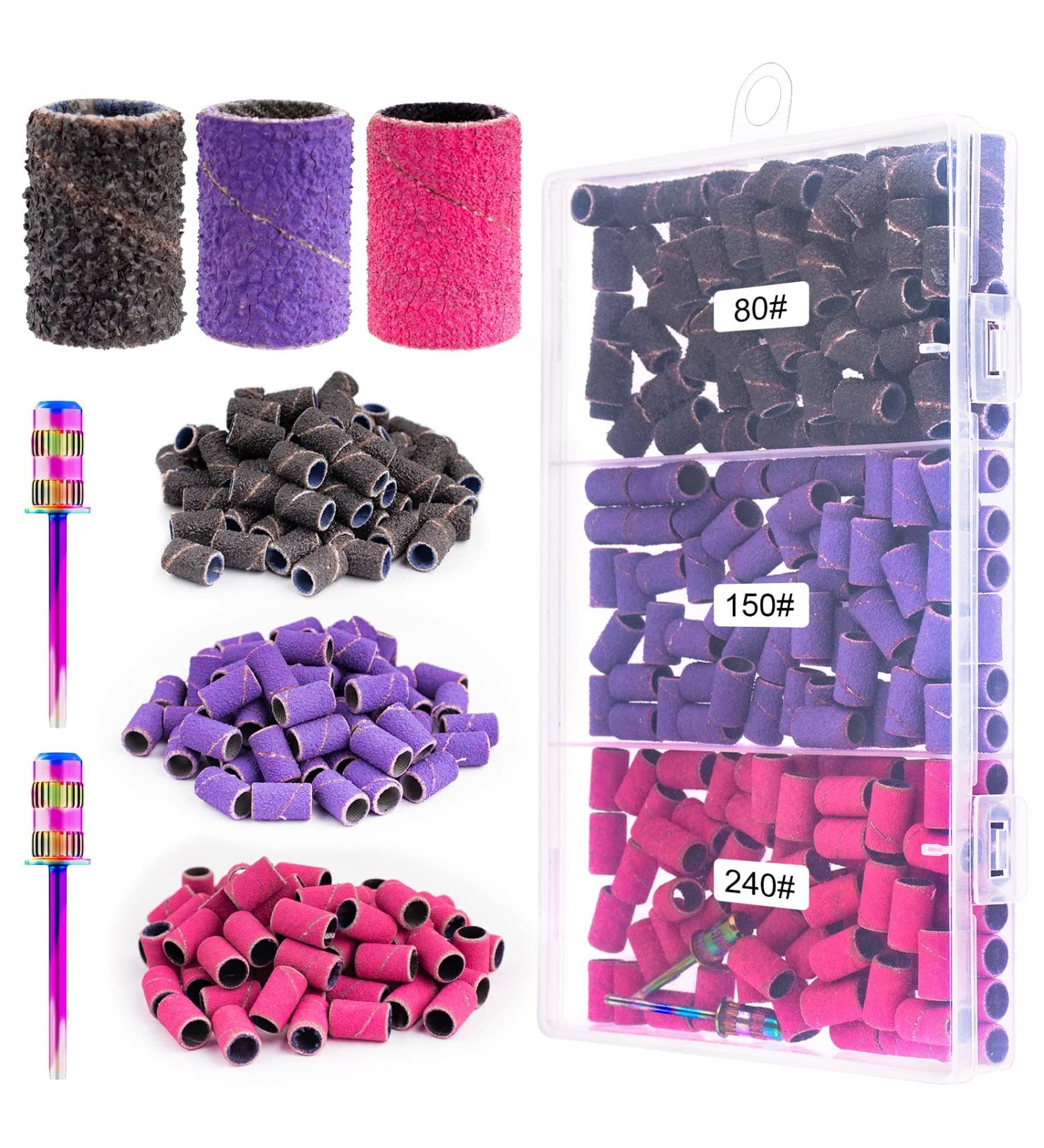 Difenni Nail Drill Sanding Bands 210 Pcs Coarse Fine with Mandrel Bit - Electric Nail Drill Accessories - Buy Online on GoSupps.com
