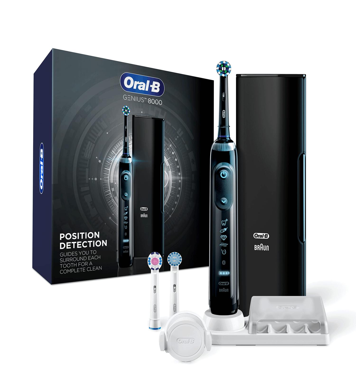 Oral-B Genius 8000 Electric Toothbrush with Bluetooth | Black Finish - Buy Online on GoSupps.com