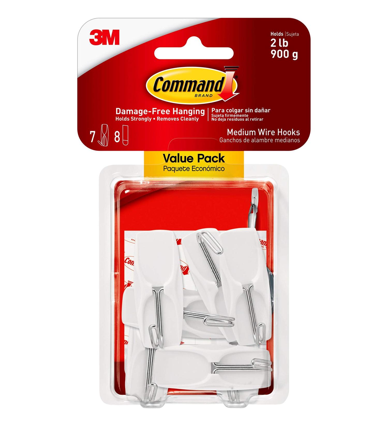 Command Medium Wire Toggle Hooks  Damage Free Hanging Wall Hooks with Adhesive Strips  No Tools Wall Hooks for Hanging Organizational Items in Living Spaces  7 White Hooks and 8 Command Strips Indoor 6 Hooks - Buy Online on GoSupps.com