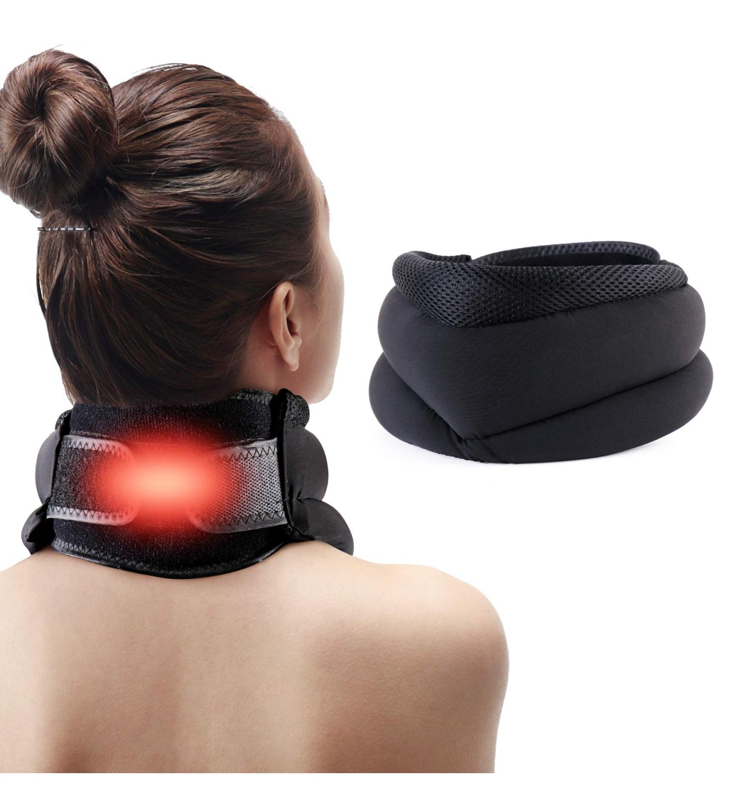 Graphene Heated Neck Brace for Neck Pain Relief - Adjustable Foam Cervical Collar for Spinal Pain Relief - Men and Women - 4 inch Depth - Buy Online on GoSupps.com