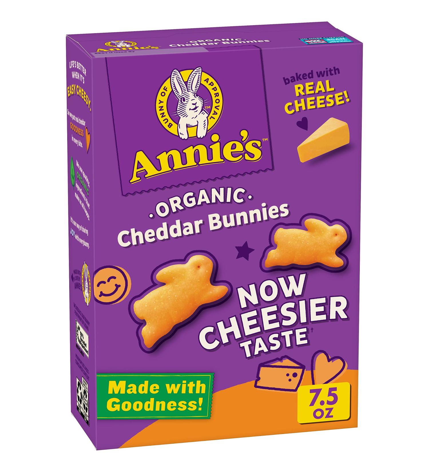 Annie's Organic Cheddar Bunnies Baked Snack Crackers 7.5 oz - Original Cheddar - 1 Pack - Buy Online on GoSupps.com